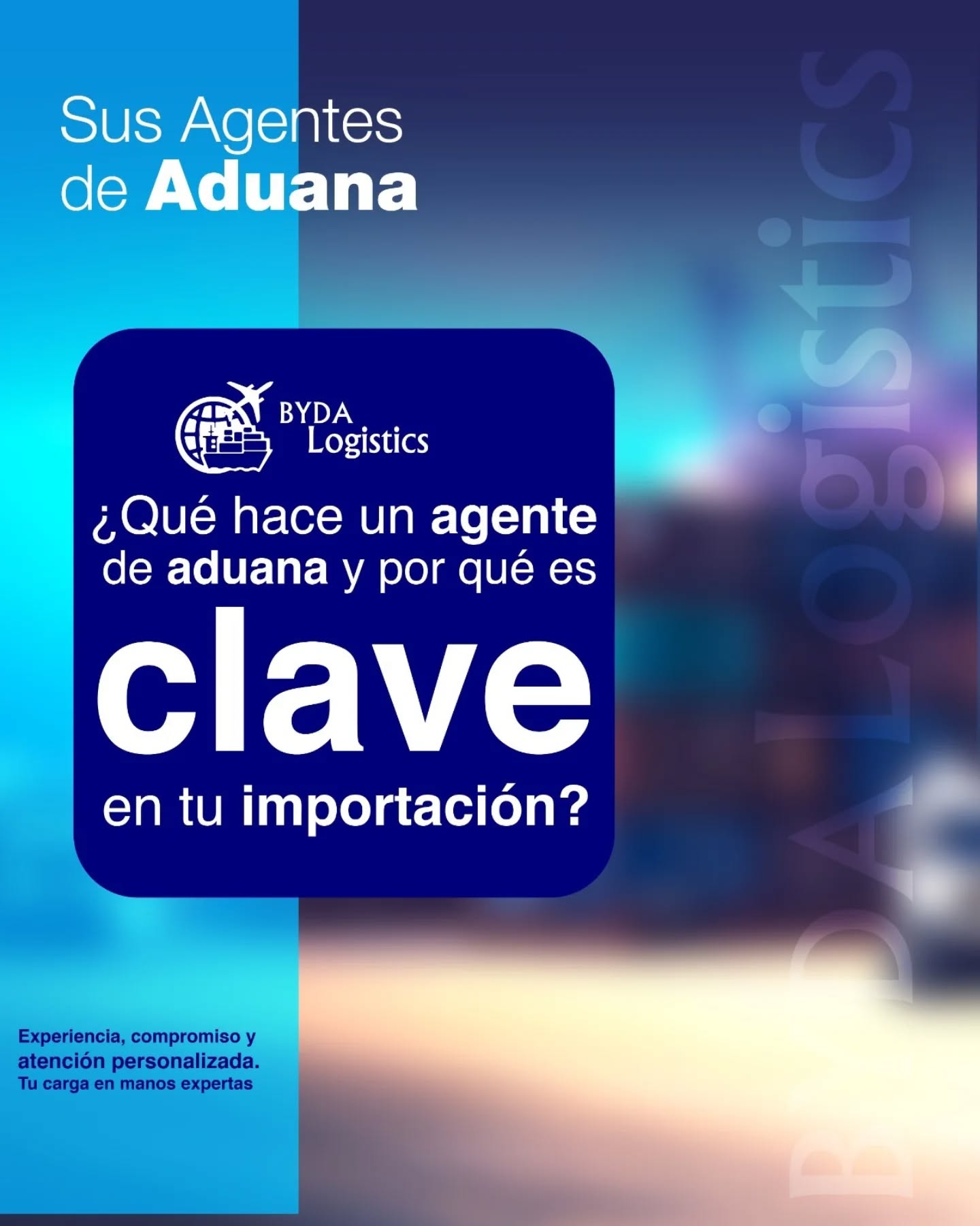 El Agente de Aduana es la pieza CLAVE que garantiza que cada documento, permiso y declaración de tu importación esté 100% en regla.
En Byda Logistics, nuestro rol va más allá: somos tu seguro contra:
❌ Demoras costosas.
❌ Sanciones inesperadas.
✅ Despacho sin contratiempos.
¡No dejes tu carga al azar!
Escríbenos y asegura un proceso aduanero rápido y legal. ¡Tu éxito es nuestra prioridad! #AgenteAduanal #Importación #Logística #BydaLogistics