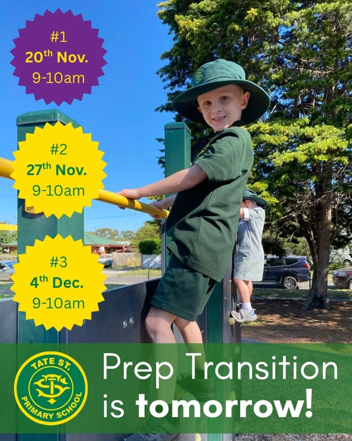 Our first Prep Transition day is tomorrow!
We are looking forward to welcoming all of our 2026 preps to our classrooms, introducing them to some of the fun things they can look forward to next year.
The transition session will run from 9-10am. A parent information session will be held in the Stadium at the same time, filling parents in on all they will need to know before school starts.