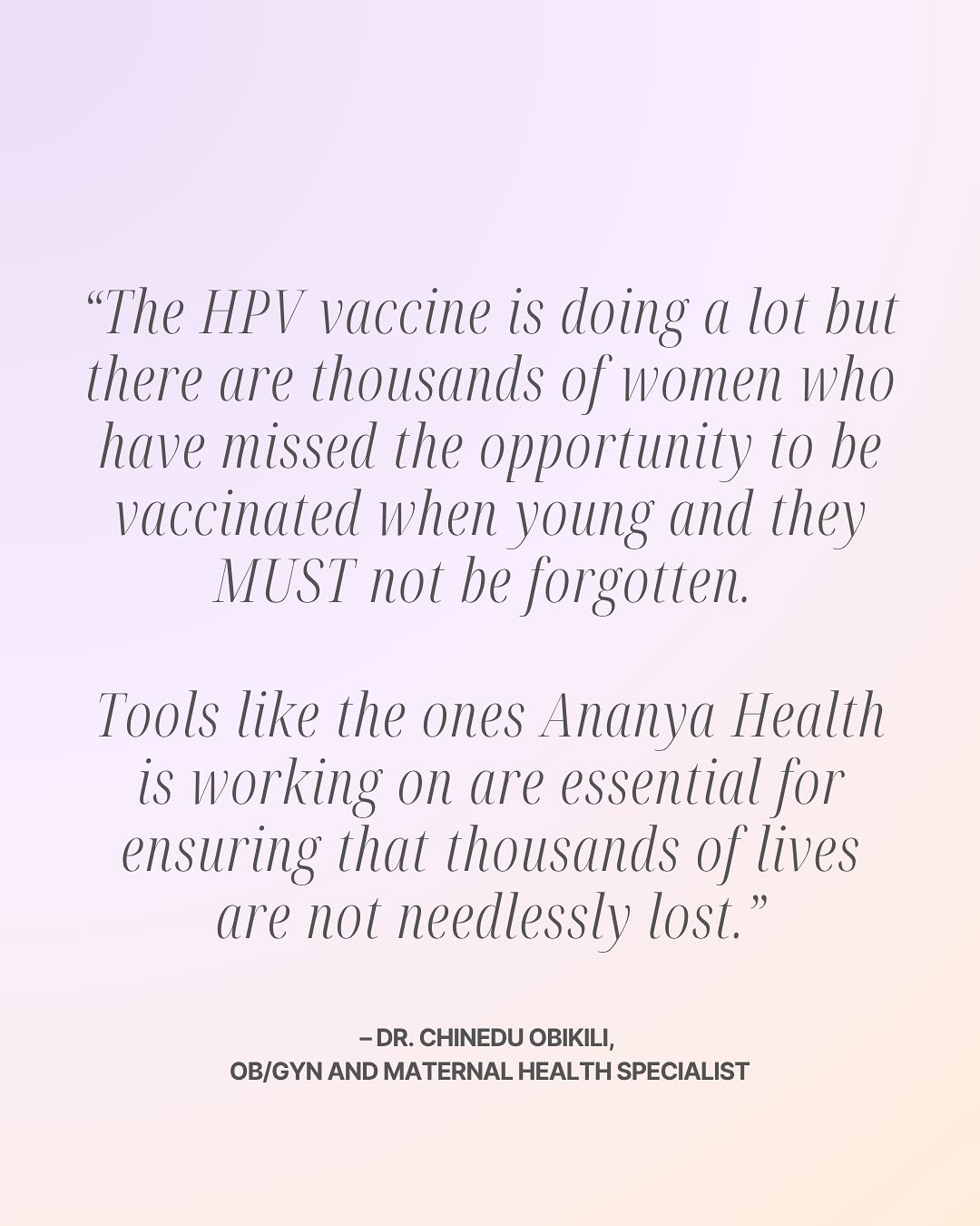 Dr. Obikili gets it ✨. The HPV vaccine is a great tool, but it