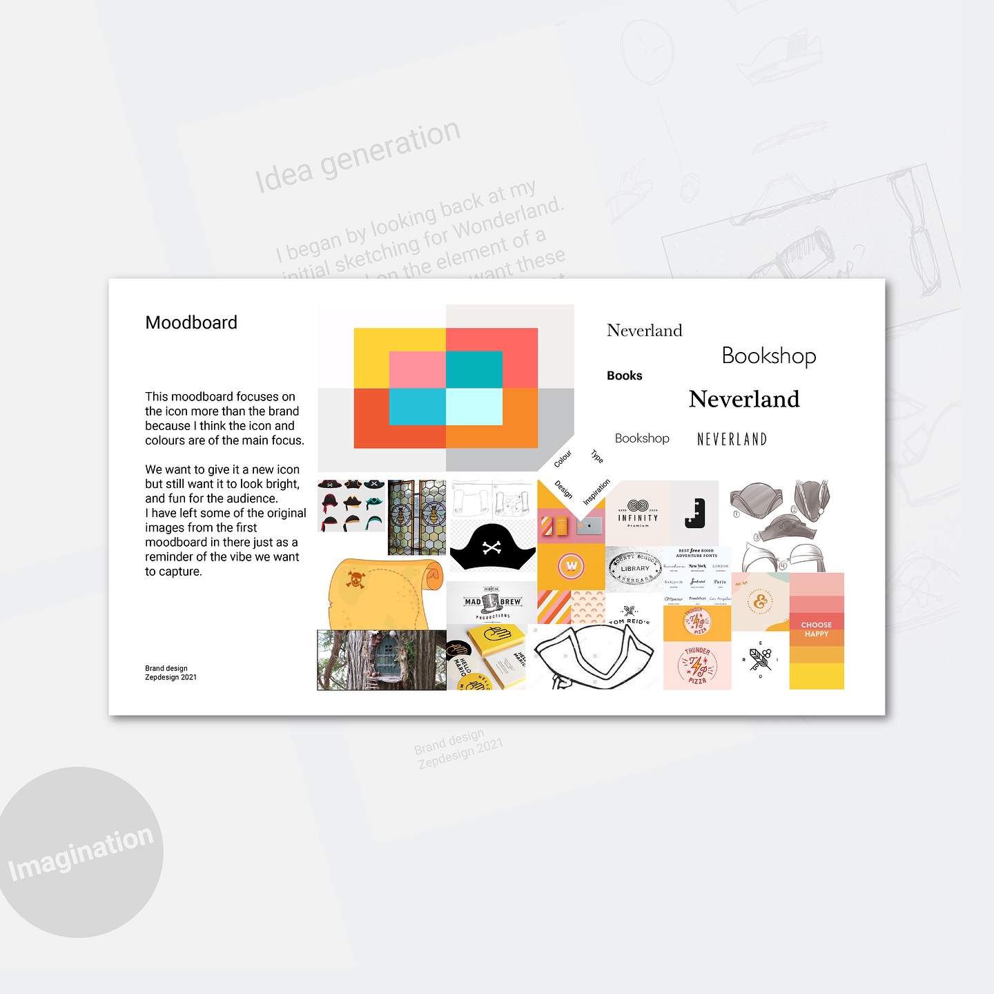A playful, imaginative identity created for Neverland Bookshop - the sister store to Wonderland.
Every strong brand starts with strategy - not just colour and logo choices, but the thinking that shapes how it feels, speaks, and connects. From word association and moodboards to visual exploration, each step was about building something that captures imagination, connection, and a touch of quirk.
The result: a look that’s unique, fun, and full of character-perfectly aligned with the stories waiting inside.
#Branddesign #Visualldentity #Brandstrategy #Bookshopbranding #Smallbusinessdesign
#Creativedesign #BranddesignerUK #Zepdesign