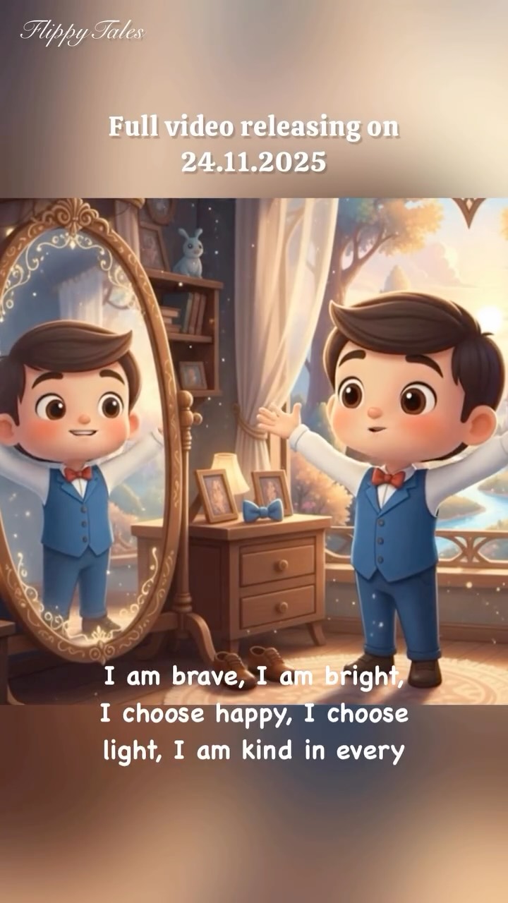 ✨ A little morning magic for your little one… ✨
Here’s a sneak peek from our upcoming FlippyTales Morning Affirmation Song for Kids — a simple, catchy chant children can repeat every single day before school:
🌈 I am brave, I am bright,
🌈 I choose happy, I choose light.
🌈 I am kind in every way,
🌈 I make magic every day.
These aren’t just cute lines.
They slowly become inner thoughts.
When a child repeats “I am brave, I am kind, I make magic every day,” they’re not just singing — they’re building who they believe they are.
That’s the heart behind FlippyTales:
Helping kids grow up with gentle strength, kindness, and emotional confidence.
🎶 Full morning affirmation song releases on 24.11.2025
Save this post if you want to play it for your child every morning. 🌞
#flippytales #kidsaffirmations #morningaffirmations #positiveparenting #gentleparenting #consciousparenting #mindfulkids #kidsmentalhealth #emotionallystrongkids #kidsmorningroutine #kidsroutine #bedtimetomorning #kidswellbeing #parentingindia #indianparents #parentsofinstagram #momsofinstagram #dadsofinstagram #kidsmusic #kidsmeditation #affirmationforkids #raisingkindkids #raisethefuture #newparenting