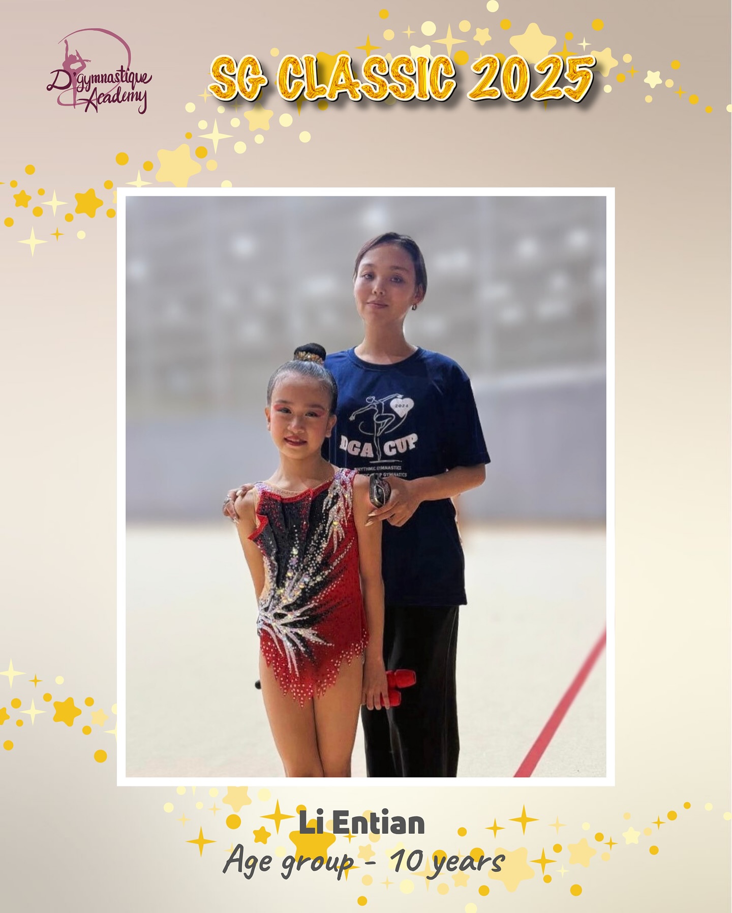 Next up, we would like to congratulate Entian for competing at SG Classic hosted by @singaporegym ๐๐ป She showed determination and strength in all her routines, and we look forward to seeing her continued growth and improvement!โจ
Age Group - 10y/o
Hoopโญ๏ธ
Clubsโญ๏ธ
Special thanks to our dedicated coaches @saba_bakatik @dga.cecilia for your guidance and coaching!๐