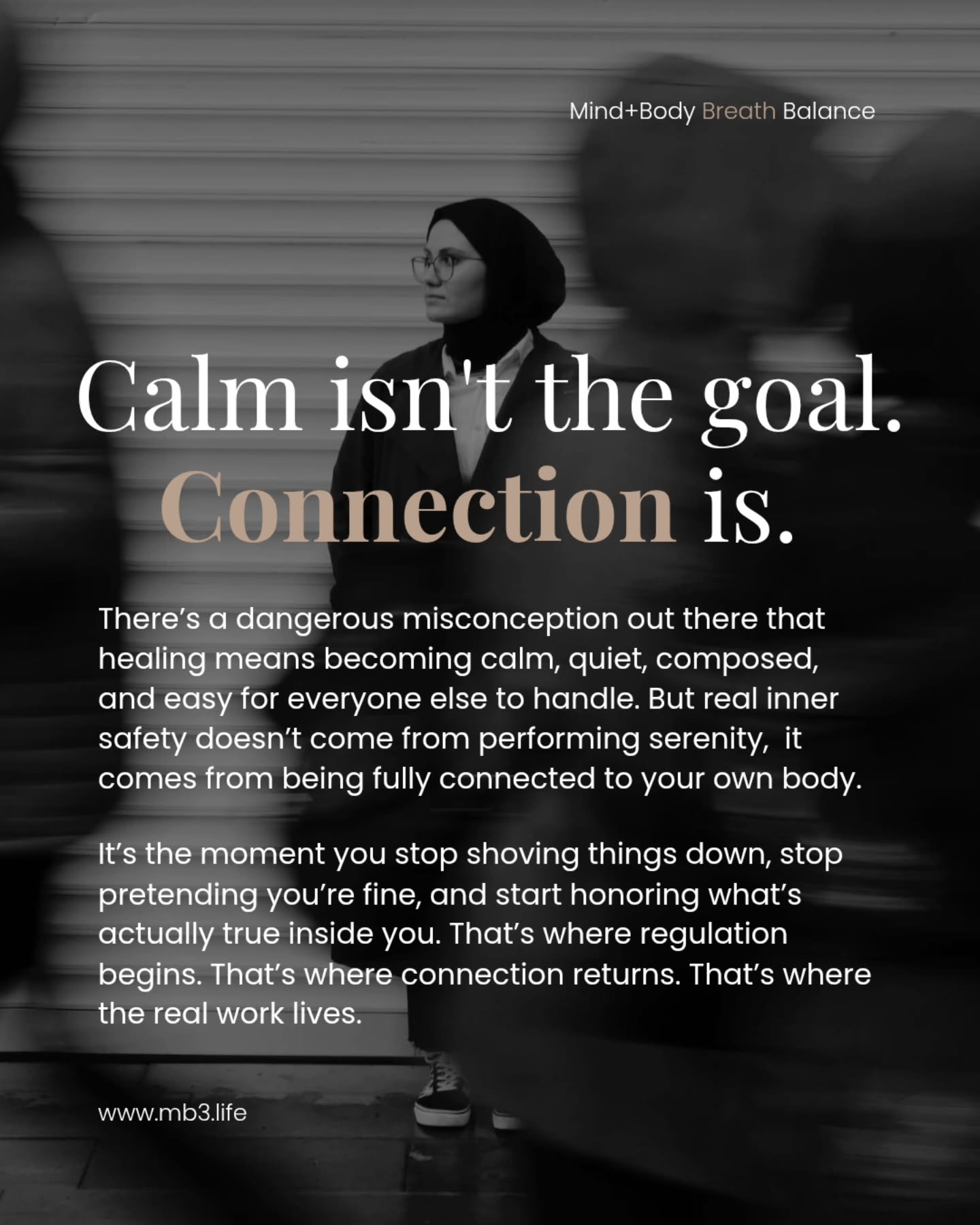 There’s a dangerous misconception out there that "healing" means becoming calm, quiet, composed, and easy for everyone else to handle.
But real inner safety doesn’t come from performing serenity, it comes from being fully connected to your own body.
It’s the moment you stop shoving things down, stop pretending you’re fine, and start honoring what’s actually true inside you.
That’s where regulation begins.
That’s where connection returns.
That’s where the real work lives.
A trembling body is responding.
A crying body is communicating.
A shut-down body is protecting you the only way it knows how.
These states aren’t failures. They’re intelligence. They are your biology doing its job.
Somewhere along the way, calmness became the gold standard, as if emotional stillness is proof of wellness.
But forced stillness is just self-abandonment dressed up as discipline.
It is disconnection.
A regulated nervous system isn’t a flatline.
It rises, contracts, shakes, heats, softens, cools, expands.
It moves because you are alive.
And aliveness isn’t tidy.
When you’re safe inside your own skin, you don’t have to shove things down to make yourself easier for the world to handle.
You don’t have to pretend you’re fine just to keep the peace.
You don’t have to override your instincts to appear “regulated.”
Regulation isn’t a performance.
It’s a relationship.
A living, honest dialogue between you and your body.
It is connection.
Your body isn't something to be controlled.
It is something to be understood.
This is the somatic work I hold:
spaces where nothing has to be hidden or polished, where your body’s language is respected instead of corrected, where authenticity is allowed to breathe.
Because real healing isn’t about controlling your experience.
it’s about belonging to it.♾️