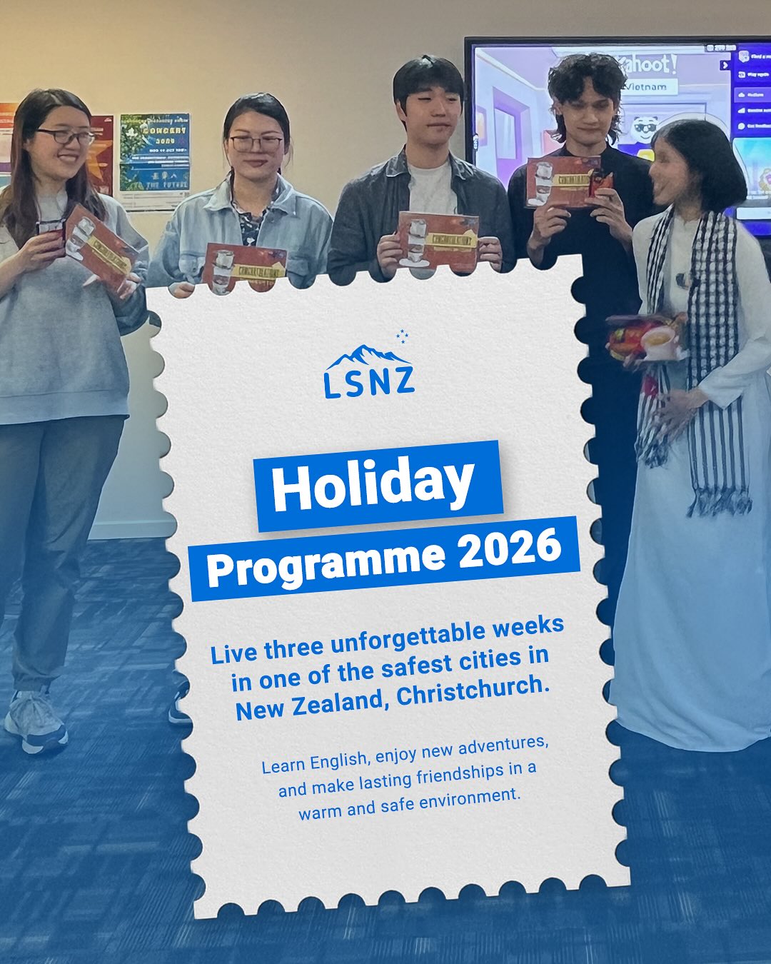 The LSNZ Holiday Programme 2026 is the perfect mix of learning and adventure.
For three weeks, you will study English with experienced teachers and enjoy unforgettable experiences in Christchurch, one of New Zealand’s most vibrant cities.
Morning classes, afternoon adventures and a summer full of culture, friendship and discovery.
Applications for January 2026 are now open.
Experience your Kiwi summer with LSNZ.
#LSNZ #LanguageSchool #StudyinNZ #Christchurch #Queenstown