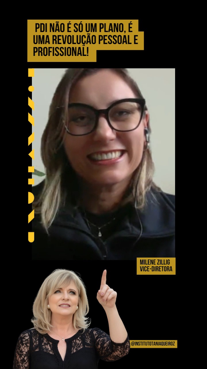 Milene, obrigada pela indicação do PDI. Sua confiança significa muito. Suas palavras são motivadoras.
Um bom PDI muda rotas, fortalece os gestores e amplia resultados.
É lindo crescer ao lado de quem acredita no poder da formação e da transformação!
#PDI #desenvolvimentopessoal #gestores #diretores #coordenadores #planejamentoestrategico #sucessoprofissional #institutotaniaqueiroz #liderancainspiradora