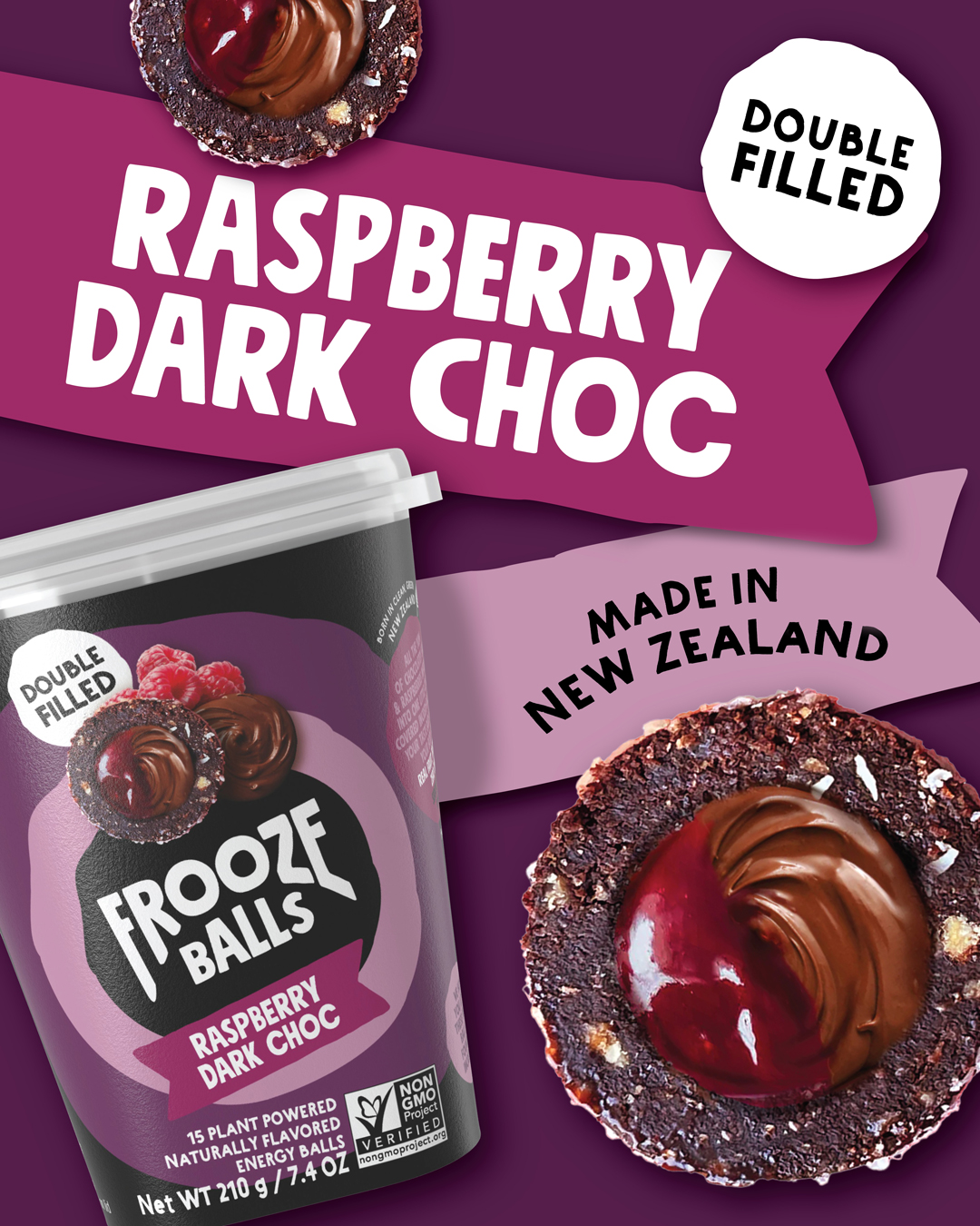 Life’s too short for boring snacks—so we doubled the yum! 🍓🍫 Double filled Raspberry Dark Choc Frooze Balls: raspberry jam + choc fudge = snack magic. ✨
Warning: May cause uncontrollable happy dances. 💃
.
.
Frooze Balls.
Funny name.
Serious plant power!
.
.
#FroozeBalls #RaspberryDarkChoc #MadeinNZ #DoubleFilledDelight #SeriousPlantPower #EnergyBalls #VeganSnack #NZMade #NoAddedSugar #GlutenFree #PlantBased