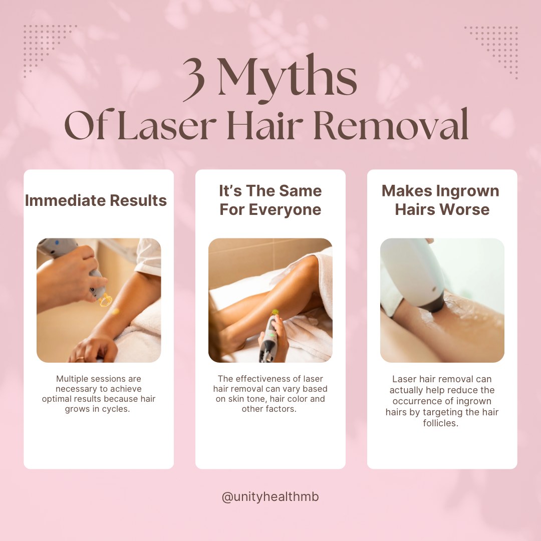 Thank you no laser hair removal? Let’s bust three common myths! ✨🔍
1️⃣ Myth: You’ll see immediate results.
Truth: It takes a few sessions for full results - patience pays off!
2️⃣Myth: It works the same for everyone.
Truth: Hair color and skin tone matter! The laser targets pigment, so treatments are customized for you.
3️⃣Myth: It causes more ingrown hairs.
Truth: It actually reduces them by destroying the follicle at the root. Say goodbye to razor bumps!
Thinking about starting your laser journey? Give us a call today for a FREE consultation.
#wisdomwednesdays #laserhairremoval #lasertreatment #mythbusted #medspalife #medspa #medspamagic