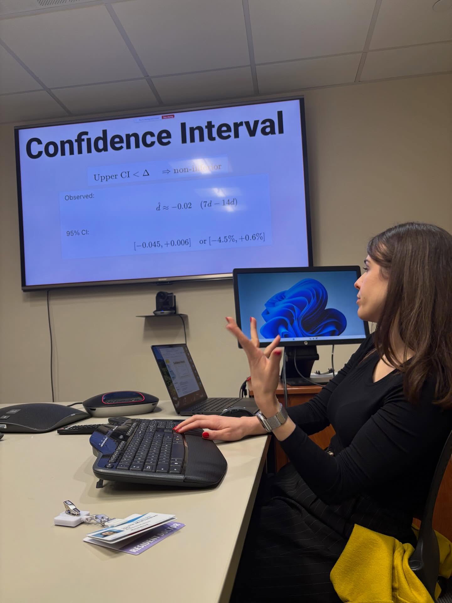 The math! PGY3 Jaimie gets passionate about our journal club and taught us the behind the scenes statistics and math behind non-inferiority studies. #medpeds #mp4l #medicalresidency #meded #residency #match2025 #eras2025