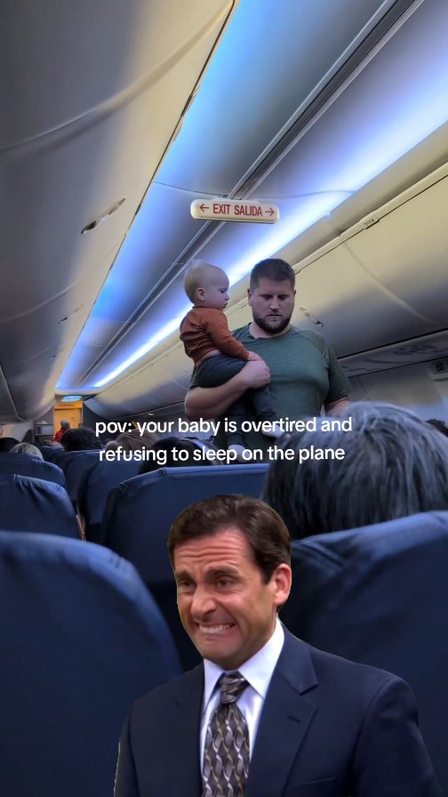 pov: your baby is overtired and refusing to sleep on the plane 💤 ✈️
After many in-seat battles and long walks up & down the aisle, I took the little man to the bathroom at the back of the plane where I let him cry while I rocked him to sleep and then successfully transitioned back to our seats!
The bathroom offered us a little noise buffer and the privacy from judgemental eyes to get him to sleep effectively. Pro Tip: close the door, but don't lock it fully. The lock turns on the light, so leave it half unlocked to keep the lights off! 💡
