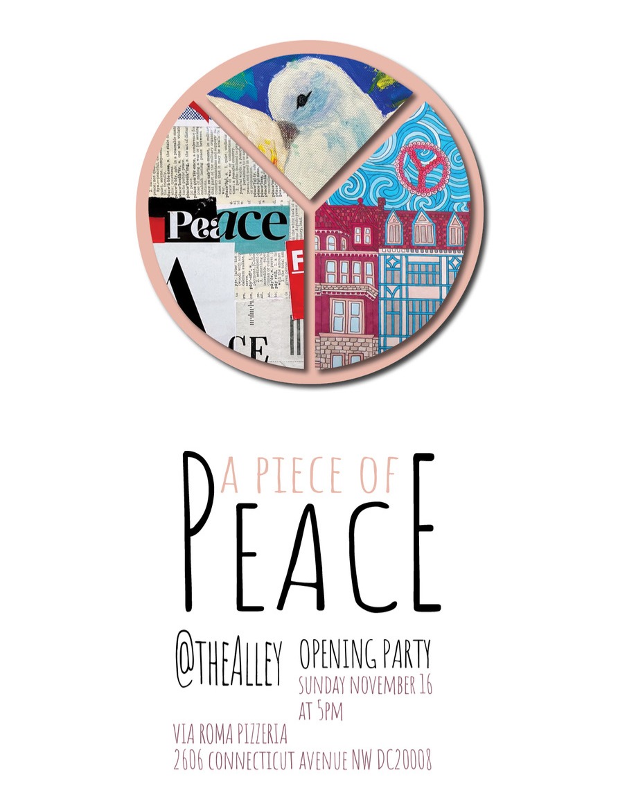Come celebrate Peace in all it's lovely colors - Opening Sunday at 5PM
Via Roma, 2606 Connecticut Ave DC