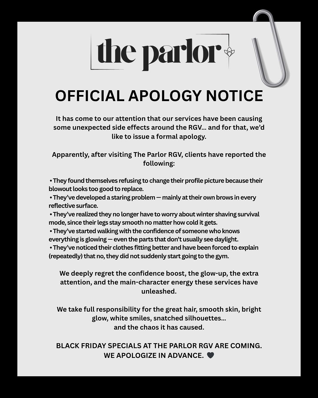 WE APOLOGIZE 🥺🥺
#rgv #rgvsalon #smallbusiness #btx #hairsalon #southtexasstylist #spa #threading #laserhairremoval #skinlightening