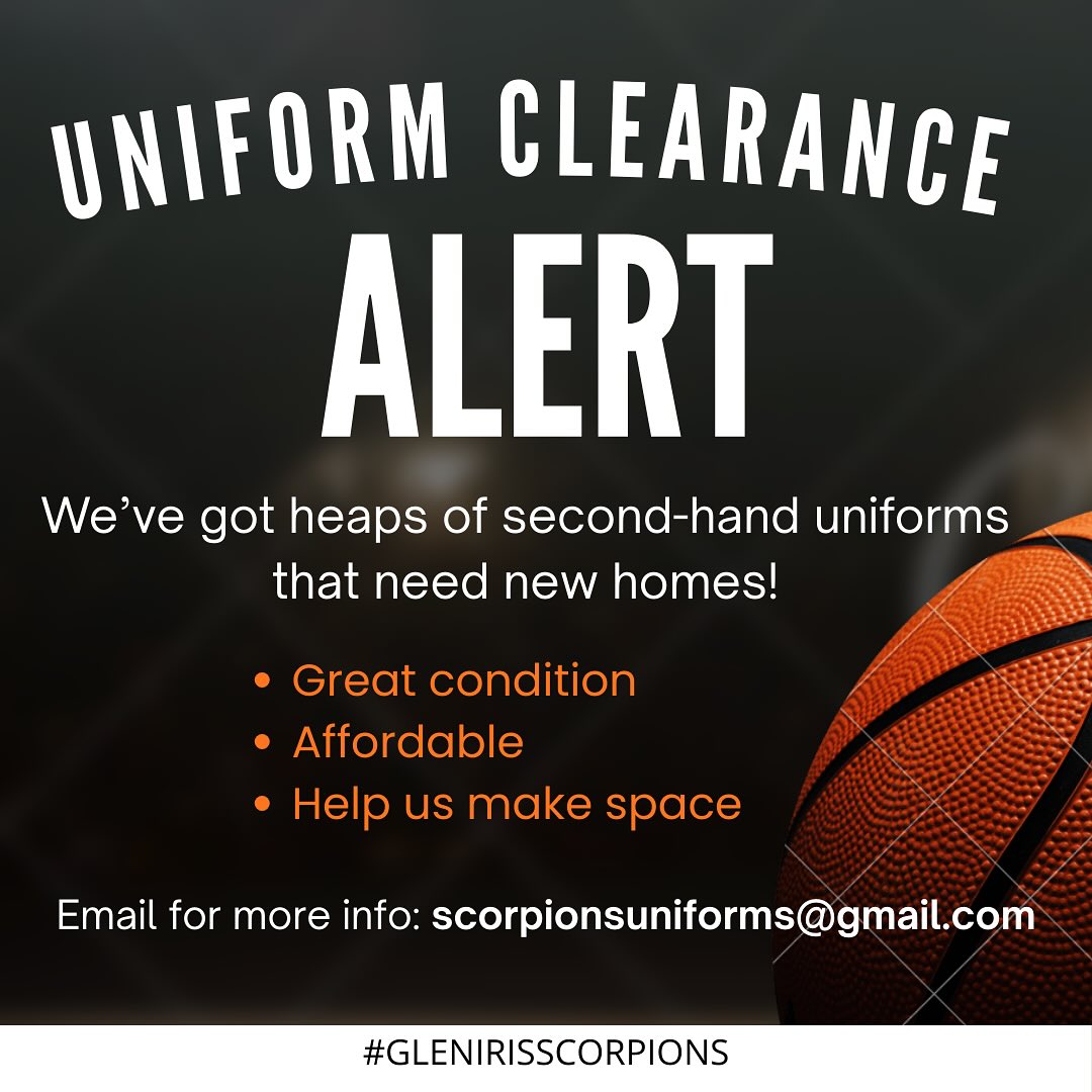 SECOND-HAND UNIFORM SALE NOW ON π€π
Email scorpionsuniforms@gmail.com for more info!