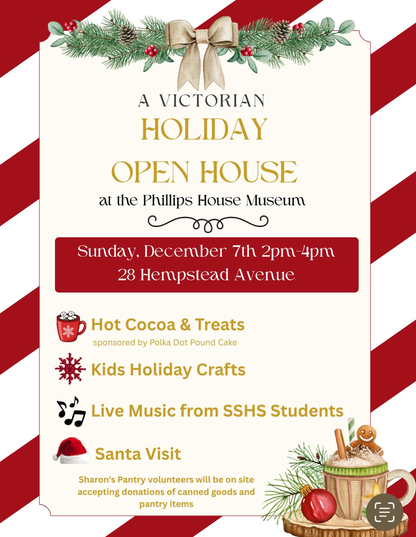 Come join us at the annual Holiday Open House at the Phillips House Museum Sunday, December 7th from 2-4pm. Free for all and a wonderful way to celebrate the beginning of the holiday season with the RVC Community!
Many thanks for @polkadotpoundcake for generously donating holiday treats for the event.