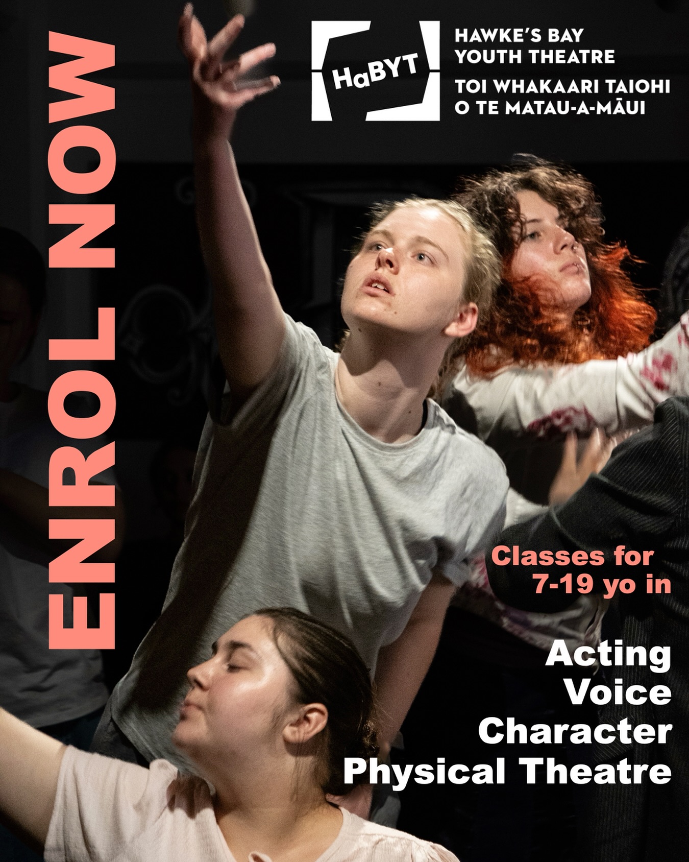 Enrolments are now open for 2026!
Combined Players/Troupe, for Years 3-6 (ages 7-10) meet on Mondays 4-5pm at Theatre Hawke’s Bay, Hastings.
Ensemble, for Years 7-8 (ages 11/12) meet on Thursdays 4-5pm at Keirunga Creative Hub.
Associates, for Years 9-10 (ages 13/14) meet on Thursdays 5.30-7pm, and Sundays, from Term 2, 3-6pm at Keirunga Creative Hub.
Senior Company, for Years 11+ (ages 15-19) meet on Tuesdays 6-9pm, and Sundays, from Term 2, 3-6pm at Keirunga Creative Hub.
Associates and Seniors will be working together on a Shakespeare production for the Hawke’s Bay Arts Festival in October.
Find the enrolment form on our website and story highlights.
📸 @derross