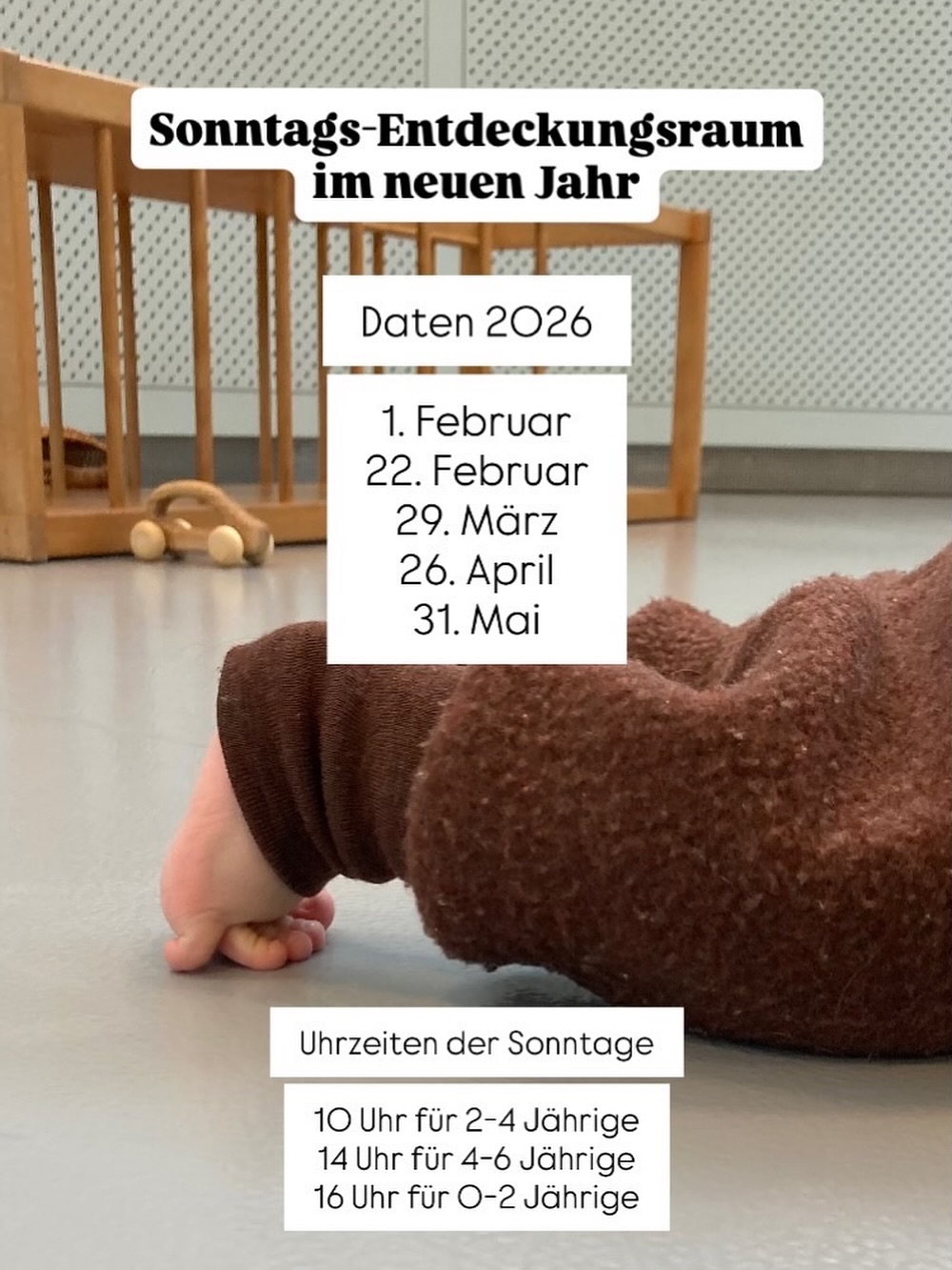 🌿 Die Sonntags-Entdeckungsräume ca. 1x pro Monat gehen weiter 🌿
Die Termine sind online!
📆 Schnapp dir deine Agenda und trage die Daten ein oder melde dich direkt für einen ersten Termin an.
Du findest sie in der Agenda auf der Startseite meiner Website - siehe Link in Bio!
Den zweiten und dritten Termin könnt ihr mir auch erst später sagen. Innerhalb von 6 Monaten kannst du deine 3 Termine einlösen (Sommerferien zählen nicht).
Die Sonntagstermine sind wunderbar geeignet, wenn…
• du WEITER weg wohnst. Warum nicht einen Sonntag oder ein Wochenende in Biel verbringen? Ich gebe dir gerne Tipps.
• dir der WÖCHENTLICHE Kurs nicht geht.
• du mit deinem Kind VERBINDUNGSSTÄRKENDE Qualitytime erleben willst - Du als Vater bist herzlich Willkommen!
• du das Wochenende mit deinem Kind bewusst ENTSCHLEUNIGEN willst.
Bei Fragen schreibe mir einfach!