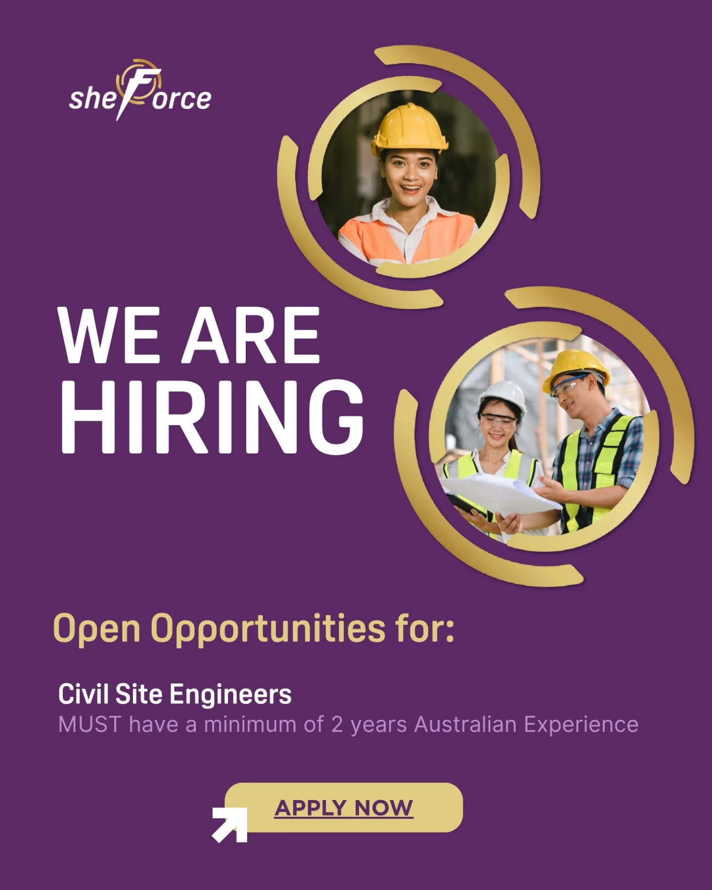 If you’re looking for work in Civil Construction, we want to hear from you! 🫵🏼
We’re currently seeking Site Engineers with a minimum of 2 years' Australian experience to join leading civil projects across the industry. 🏗️👷🏻♀️
If this sounds like you, please APPLY on our jobs board https://lnkd.in/g-2XyMcv today! 👩🏻💻✅️
We proudly celebrate and embrace diversity across our business and are committed to providing equal employment opportunities for all. 💜
#SiteEngineerJobs #CivilConstruction #EngineeringJobs #Diversity #Equality #SheforceBuildingCareers #WomenInConstruction #SocialEnterprise #CivilEngineers #SiteEngineers