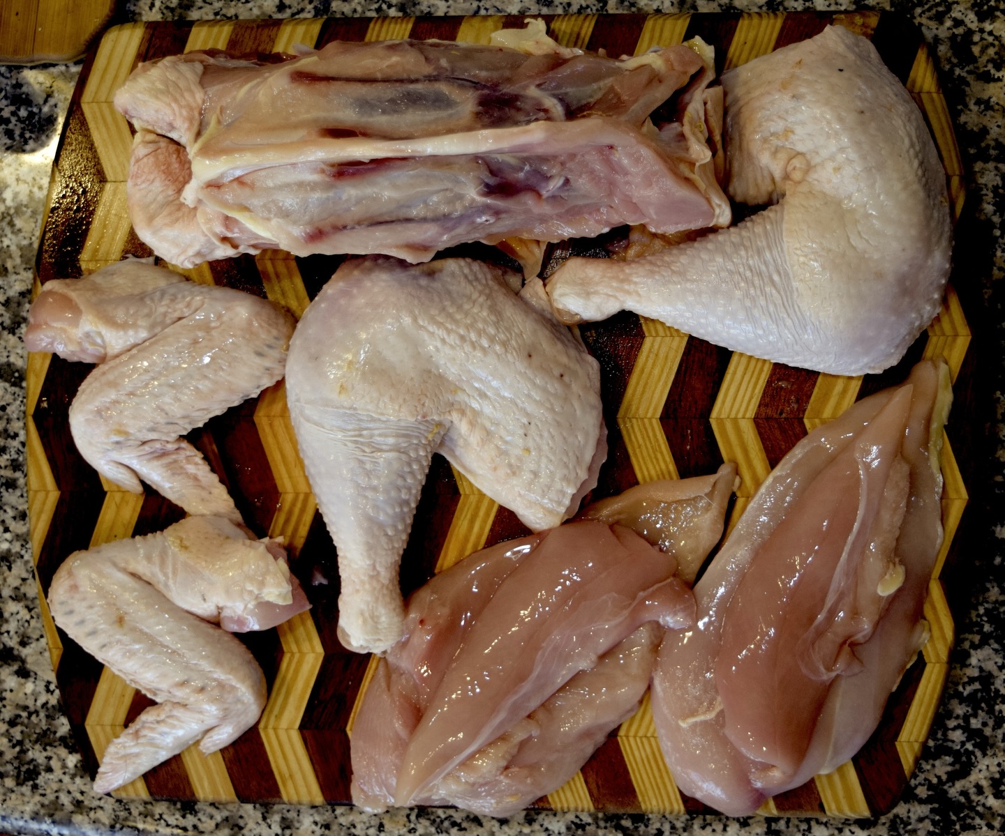 Pastured chicken is still available! Order on the website at www.bluebirdskyfarmstead.com/buy-from-farm. It certainly passes our taste test!
Just look at how many servings you can get off one bird!