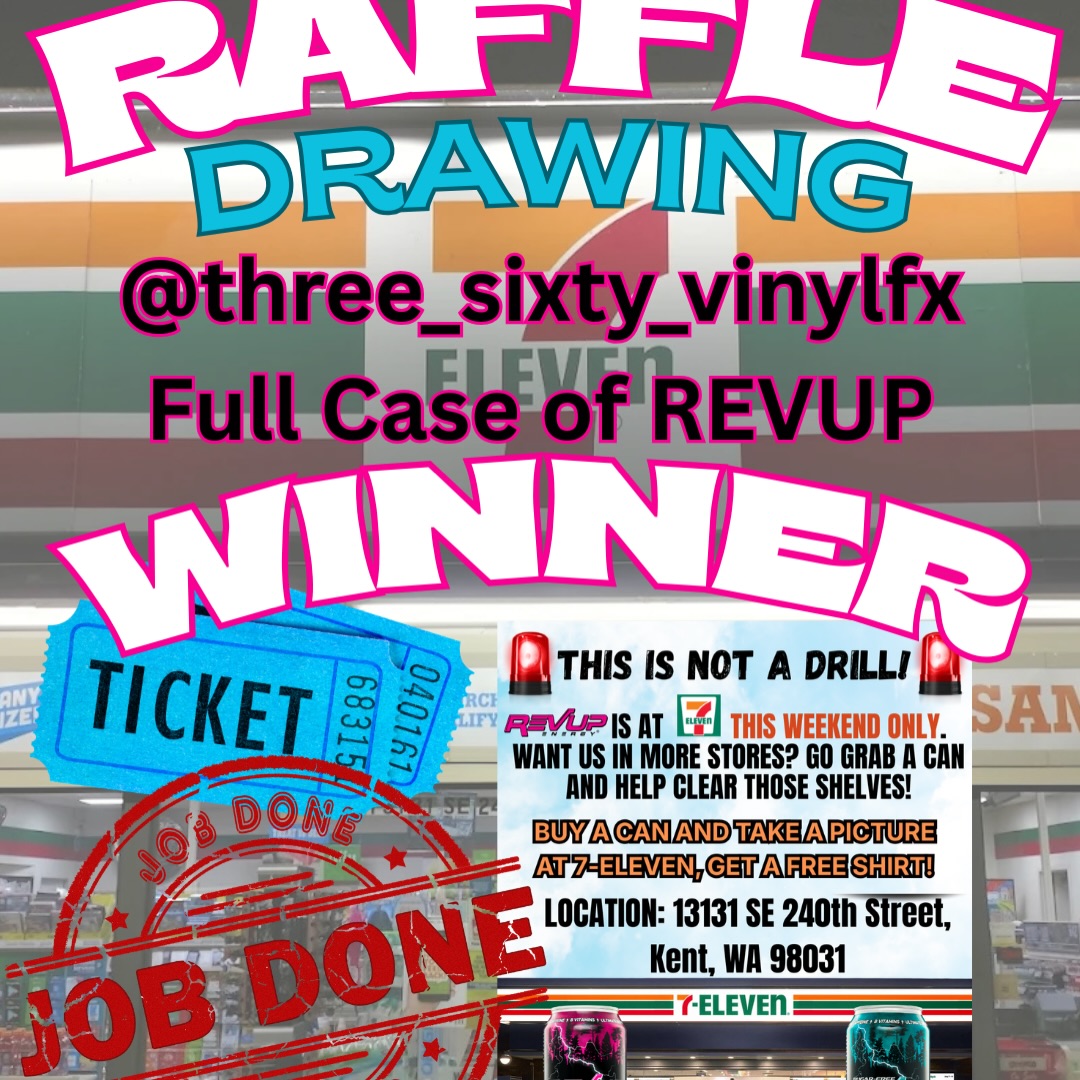 🏆 Congratulations to the 7Eleven Raffle Winners! 🏆
We’re grateful for your support and excited to announce that REVUP cans are now a permanent addition at this Kent 📍location, with more stores coming soon!
7Eleven Store Address: 📍13131 SE 240th St. Kent, WA 98031