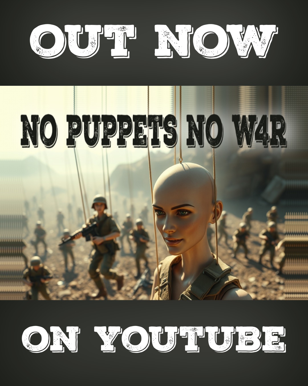 a musical thought-provoking piece – inspired by historical and modern absurdities of humanity ... made to make you think - with one eye laughing and one eye crying ...
some people may be offended - and that's a good thing ...
--- --- ---
simply copy/paste the following link:
https://www.youtube.com/watch?v=dZn2DV4o1sI
or search for:
no puppets no w4r
--- --- ---
#un4rt #un4rtificial #whatis4rt