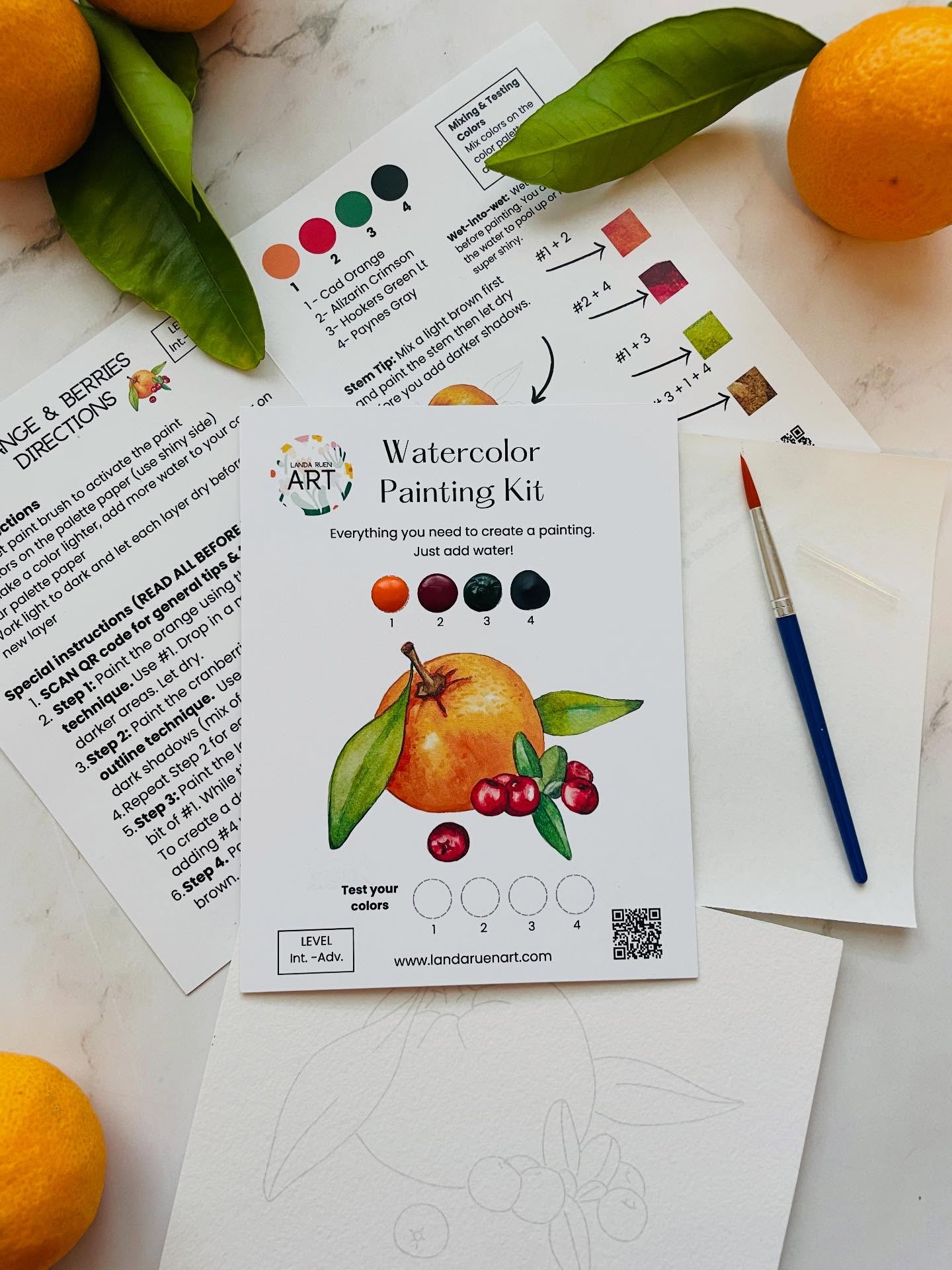 I LOVED painting this for my new calendar and watercolor kit.
It had everything I enjoy painting: shiny surfaces, leaves, strong contrasts, and bright colors. 🍊
I can’t wait for you to try yourself!
Also, it’s almost mandarin picking season here in the Bay Area. We are lucky to have a mandarin tree and my kids have already started enjoying them! 😋
#watercolorkits #watercolor #watercolorkitslanda #landaruenartshop #landaruenart