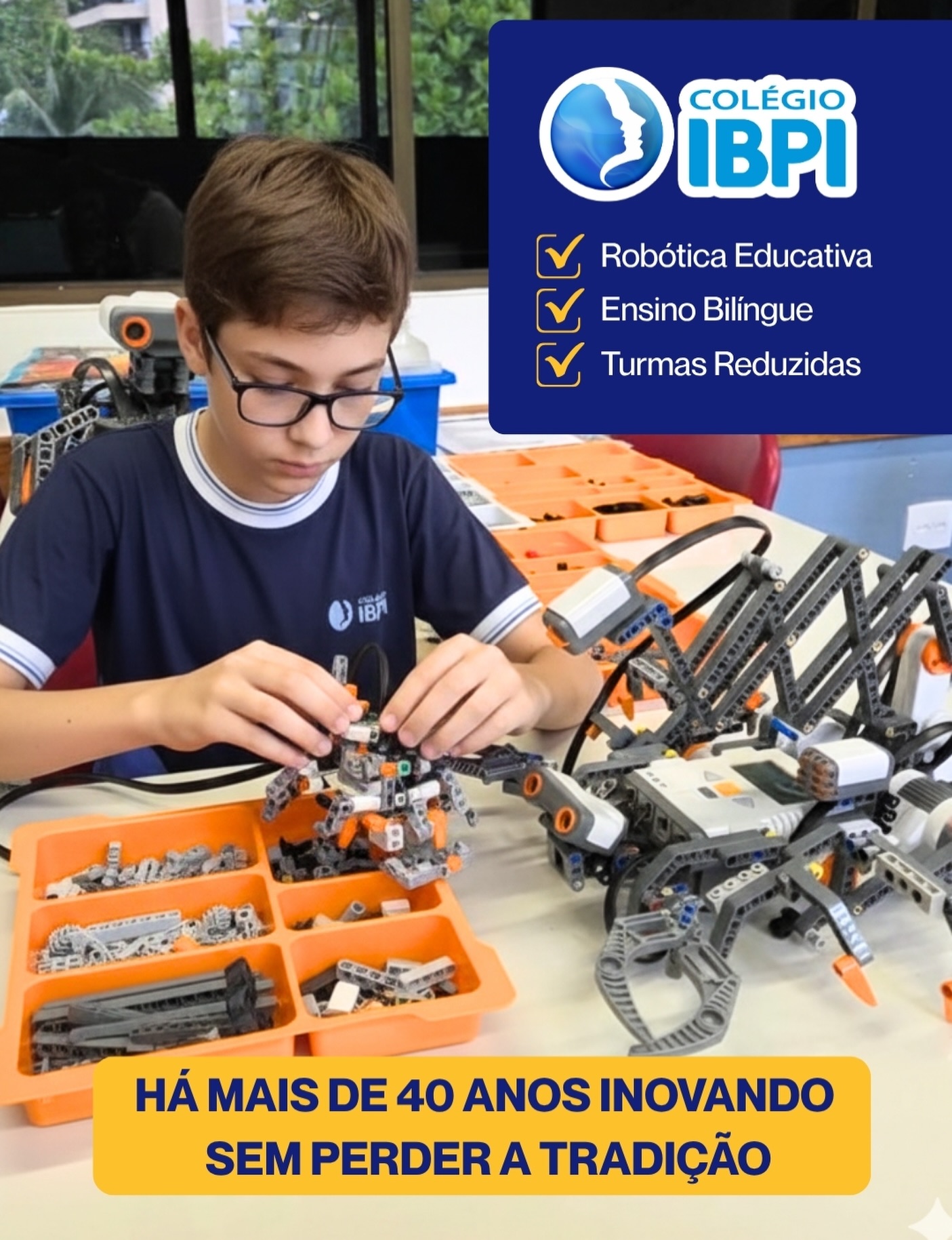 Mais do que Robótica e Ensino Bilíngue, usamos metodologias ativas para desenvolver o domínio tecnológico e o pensamento crítico. 🚀
Em turmas reduzidas, seu filho é agente transformador do próprio aprendizado.
Matrículas abertas, clique no link da bio fale com nossa equipe e conheça nossa proposta inovadora!
