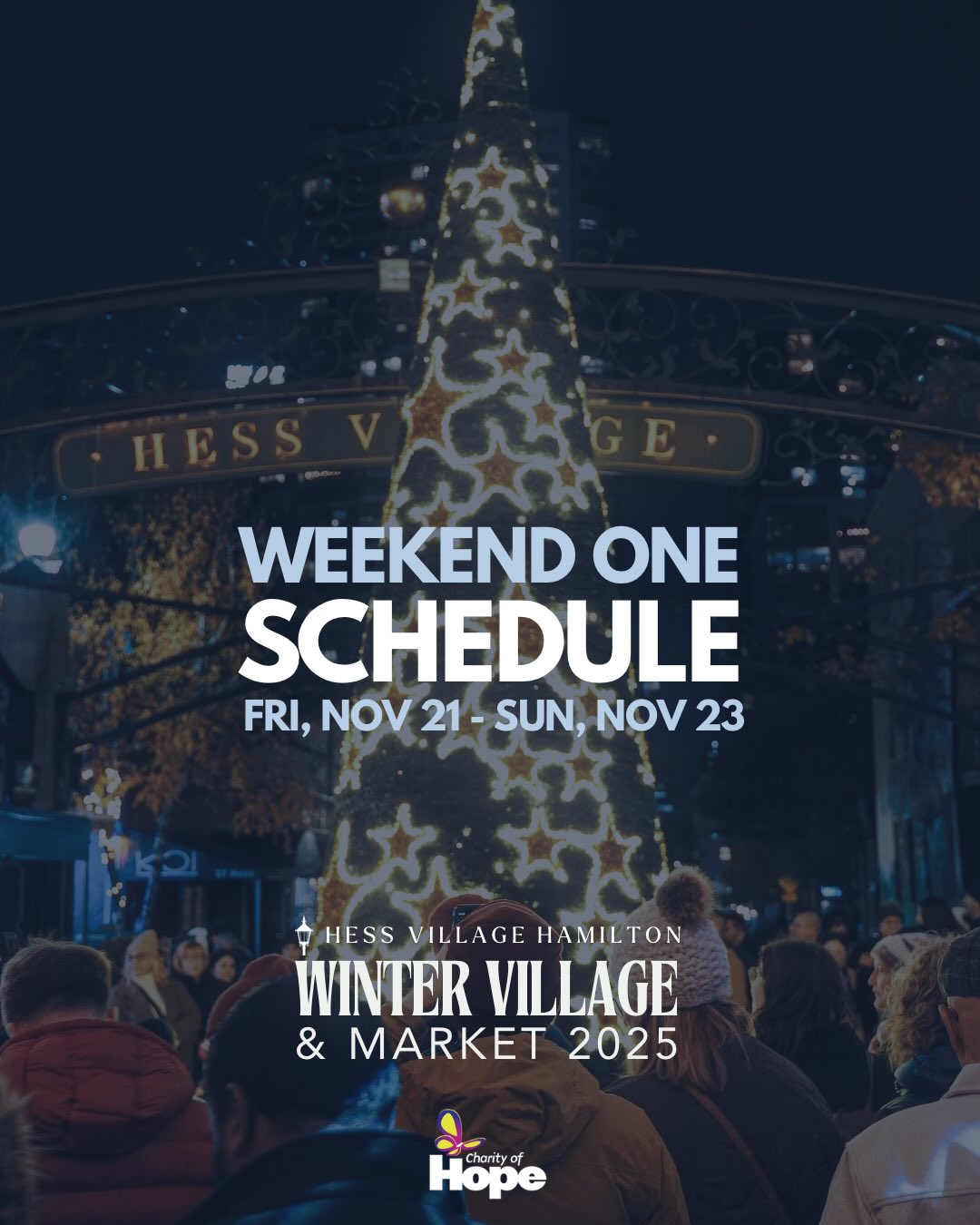 🎄 Hess Winter Village & Holiday Market in partnership with the @charityofhope — Weekend One ✨
The magic begins tomorrow with our Tree Lighting Ceremony, and the Holiday Market runs Saturday & Sunday — free admission and free parking to all main attractions!
Friday, Nov 21 – Tree Lighting Ceremony (5–7 PM)
🎄 Watch the tree come to life just after 6 PM.
✨ Hosted by @emilyvukovic
🎅Featuring: Santa & Mrs. Claus, @simoni_lawrence & @andrea.horwath
🎶 With performances by @hamiltonphilharmonic & @saraphinaviolin
Saturday & Sunday – Holiday Market
📅 Sat, Nov 22: 11 AM – 8 PM
📅 Sun, Nov 23: 11 AM – 5 PM
Enjoy two festive days filled with:
🛍️20+ local makers
🎅 Santa visits
🎨 Face painting
🚒 Fire truck tours
🎶 Carollers from @studioemusicandarts
📚 @hamiltonlibrary Bookmobile
🎁 Ornament decorating with @riversandmeadows
Special Events (throughout the weekend):
🕺 Silent Disco – @limanionhess
🍸 Holiday Cocktail Workshop – @thenailhotel
💎 Jewelry Workshop with @shopcaranina – @theheavymetalclub
🎵 Live Music – @kinggeorgepub
📅 Check schedule for official times and ticket information, where applicable.
Bundle up, bring your people, and step into the holiday magic in Hess Village! ❄️✨
💫And don’t forget to pick up a Winter Passport at the @charityofhope hut to sample 12 amazing Hess Village businesses!
#HessVillage #HolidayMarket #HamOnt #HamiltonEvents #FreeAdmission