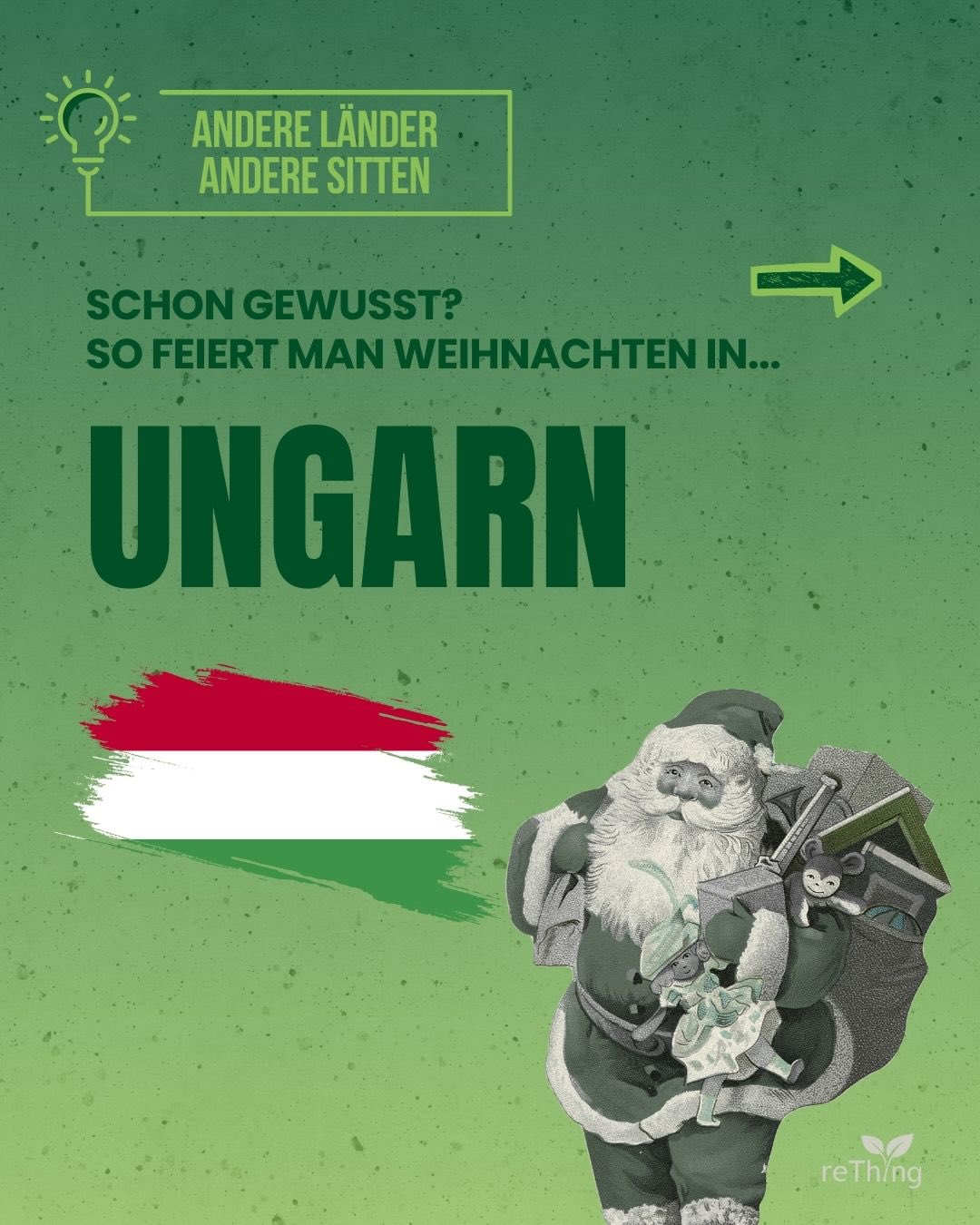 SCHON GEWUSST?🎄💡
Heute geht es um ein ganz besonderes Weihnachtsritual aus Ungarn🇭🇺 Ein selbst gebauter Holzstuhl soll dazu dienen, böse Hexen zu erkennen. Wer von euch wäre hier handwerklich aufgeschmissen?🪑
#weihnachtstradition #andereländeranderesitten #schongewusst #weihnachtswissen #weihnachtsquiz #weihnachten #ungarn #geschenkideen #zweihnachtskugel #rething