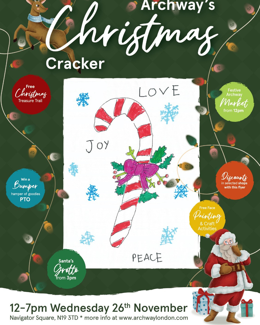 Archway's Christmas Cracker 2025 is back this Wednesday 26th November 12-7pm on Navigator Square N19 3TD.
There will be :
🎵 Music from amazing local bands and school choirs
💃 Dance from Making Waves troupe
🖌️ Free craft activities, including festive wreath making
🎅🏾 Santa's Grotto with gifts courtesy of The Toy Project
And loads more! Check www.archwaylondon.com for more info, and be sure to come by The Cat & the HoneyBee to say hi 👋
#ArchwayMarket #TheCatAndTheHoneyBee #ArchwayChristmasCracker #FestiveVibes #ChristmasIsComing #JoyLovePeace #GiftIdeas #CrystalCandles #SupportLocalBusiness