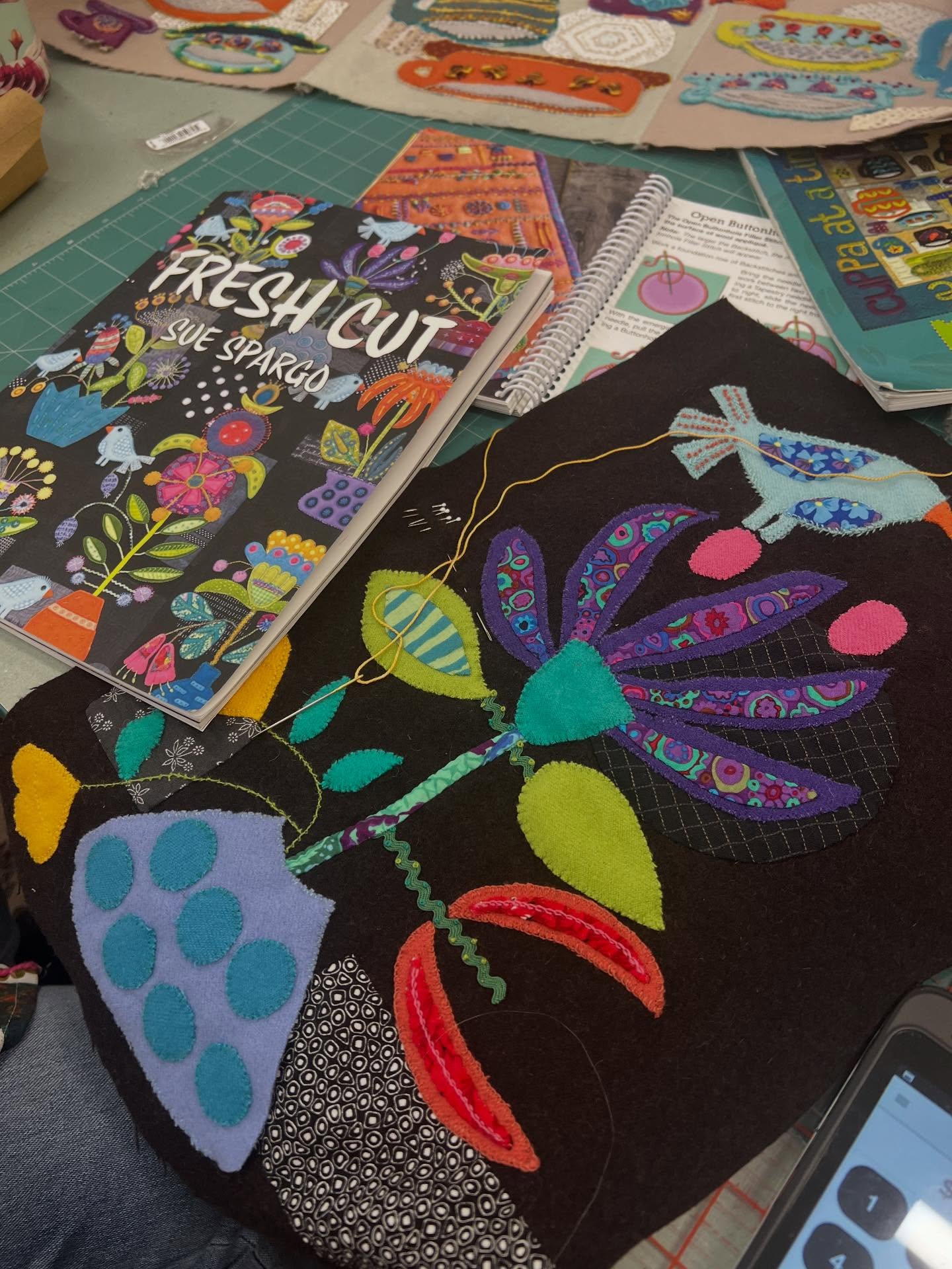 So nice to have our Thursday ladies in today. Everyone’s projects are looking so wonderful :). Lots of chatter and lots of laughs - new things learnt (even me!). #taurangacreatives #embroideryfriends