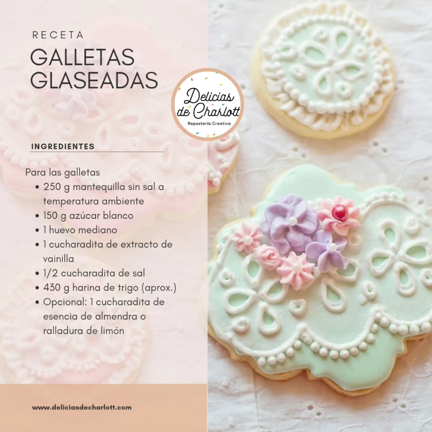 🍪✨ ¡Nueva receta en el blog!
Si te encanta decorar galletas o estás empezando en el mundo del glaseado, esta receta es para ti. Hoy te compartimos cómo preparar las mejores galletas para decorar, esas que quedan lisitas, firmes, no se deforman y son perfectas para usar con cualquier cortador. 💖
En el blog encontrarás la receta completa paso a paso:
✔️Masa perfecta que no se expande
✔️Grosor ideal para decorar
✔️Tiempo exacto de horneado
✔️Glaseado real para bordes y relleno
✔️Consejos profesionales para que tus galletas queden impecables
📲✨Corre a leerla en nuestro blog y guarda este post para tener la receta siempre a mano.
Link en la bio 💕
#galletasdecoradas #recetasfaciles #reposteríacreativa #deliciasdecharlott #galletas #royalicing #cortadores #reposteriaartesanal #hechoamano #recetasparareposteras