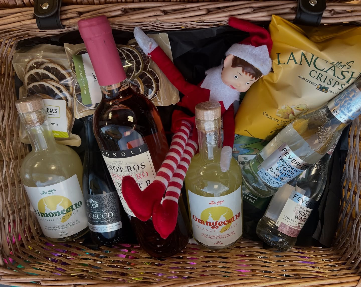 🎁 HAMPER DAY – SATURDAY 20TH! 🎁
Our favourite mischievous little elf has only gone and tipped himself into the hamper stack… and honestly with what’s inside, who can blame him?
Saturday, 20th, we’re celebrating Hamper Day with a delicious 10% OFF all hampers made in-store!
Perfect for Christmas gifting, last-minute treats, or just spoiling yourself because… why not?
🍊 Liqueurs?
🥂 Prosecco?
🥨 Snacks?
✨ Local goodies?
Yep — our hampers are stuffed full of happiness (and apparently small festive elves trying to move in permanently).
Pop in, build your perfect hamper, snap up that discount… and maybe rescue the snacks before the elf gets there first. 😏🎄