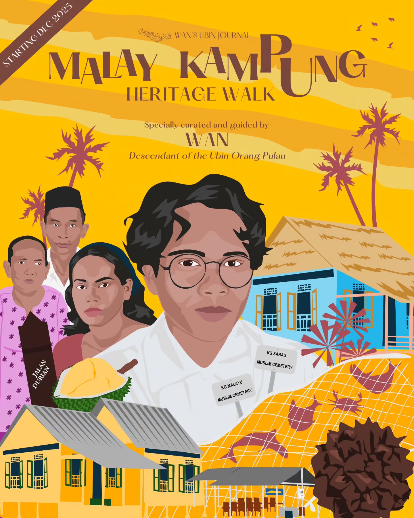 In the name of God, Most Gracious Most Merciful
After attaining my tourist guide licence after four months of training and assessments, I'm excited to announce the Malay KamPUng Heritage Walk! Join me as I bring you on a guided walk through Ketuk Batu (Pekan Ubin), Kampung Sungei Durian and Kampung Surau and share with you stories through the lens of an Ubin Orang Pulau descendant!
I'm offering the tour almost every day (making this a career, God Willing), and walks will proceed even with just one confirmed booking! More info on the rates and booking available at wansubinjournal.com/heritagewalk (link in bio!)
Also, I'm pledging to give a portion of my net revenue to charity and to fund future community-centric programmes to showcase the richness of our unique Ubin Orang Pulau identity. Thank you for your time and attention, and I look forward to your support!