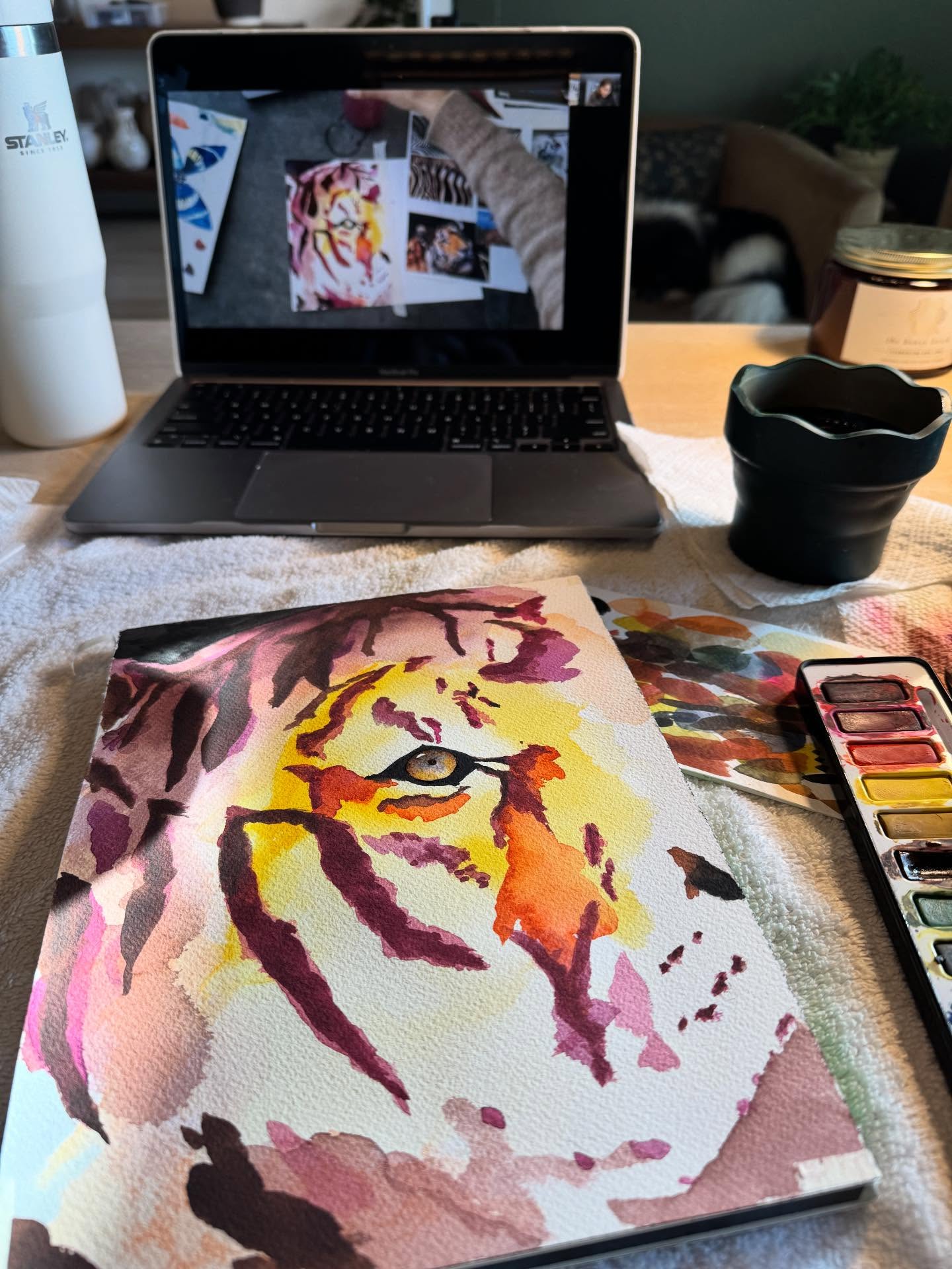 Last year, I added a little watercolor image to my vision board as a reminder to make space for creativity and JOY again after what felt like the worst year of my life. Somehow, I got a seat in a class that felt impossible to get into, and I carved out an hour each week to learn a new form of art that had always intimidated me because it was ‘too fluid and hard to control’ unlike acrylics and drawing which were my passions in highschool but that’s exactly why I felt it was a perfect method to learn... a metaphor of sorts for how I wanted my year to go.
I spent 14 weeks learning watercolor from the most wonderful instructor, and I want to share small snapshots of that journey with you. What started as a tiny square on my board became a calming and fulfilling part of my weekly routine. I made Wednesdays the day I allowed myself to be creative, often adding in lunch or dinner with a friend. When class was ending this spring, I didn’t want to lose that sacred time, so I made sure to line up my next experience to begin as this one was ending.
My word for the year was JOY, and I made a conscious effort to bring it in through little and big things, and I’m genuinely happier because of it.
If you’ve been thinking about making a vision board, consider this your gentle nudge. Give your dreams, even the quiet, simple ones, a place to live. I know it feels like you don’t have the time, but carving out even one hour to learn something new or do something you enjoy can change the trajectory of your entire year. It certainly changed mine.