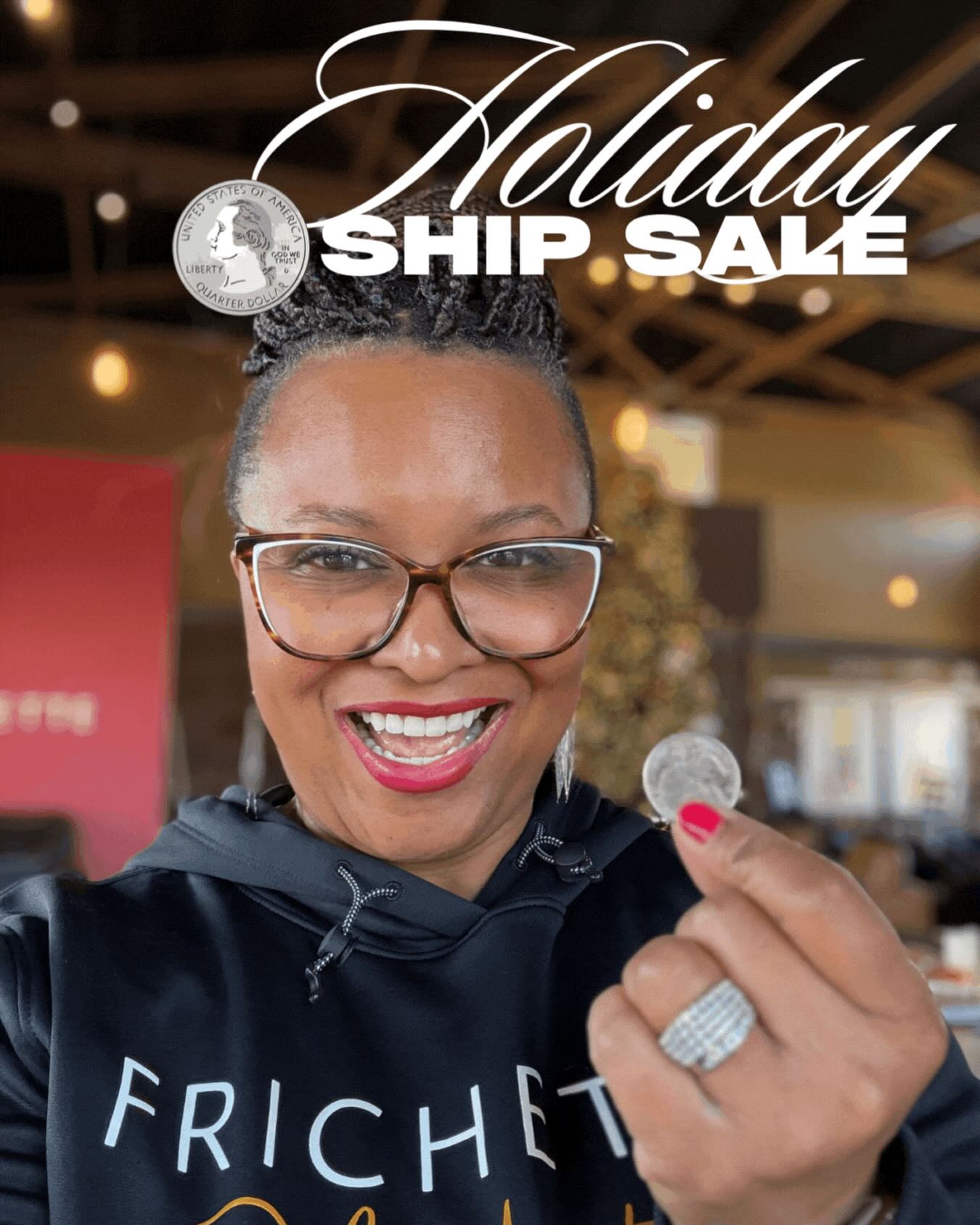 Holiday shipping inspired by a coin flip. Years ago, our husband and wife winemaking duo flipped a quarter to decide whether they’d begin a new journey in South Carolina (Shae’s home town) or take a wild leap to Washington State (Greg’s stomping grounds). The coin landed on heads (Washington), and because of that, we get to share Frichette Red Mountain wines with amazing guests like you.
In the spirit of that life changing flip, we’re bringing a little quarter magic to your holiday season.
Now through December 15, shipping is just $0.25 when you order a 4-pack, 6-pack, or full case of Frichette wine.
Whether you’re gifting, gathering, or stocking up for cozy nights, we’re honored to be part of your celebrations.
Order online today and let a single quarter bring a whole lot of joy to your doorstep.