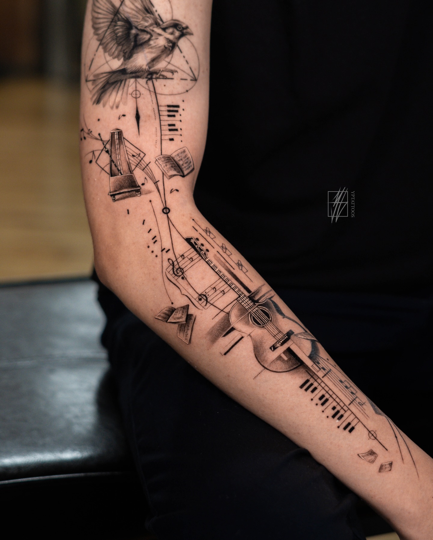 When strings meet keys, and rhythm dances with melody 🎶
Branching off from the previous piece, we wanted to create a sense of flow and harmony between the top and lower arm. Absolutely stoked with how the transition came together. Huge thanks for trusting me and letting being your idea to life!
If you’re interested in starting a project of your own, feel free to reach out via email — details in the link in bio.
PETER / YPTATTOOS
#freshtattoo #microtattoo #conceptual #narrative #musictattoo #torontotattoo #inkoftheday #finelinetattoo #geometrictattoo #lamanigancetoronto