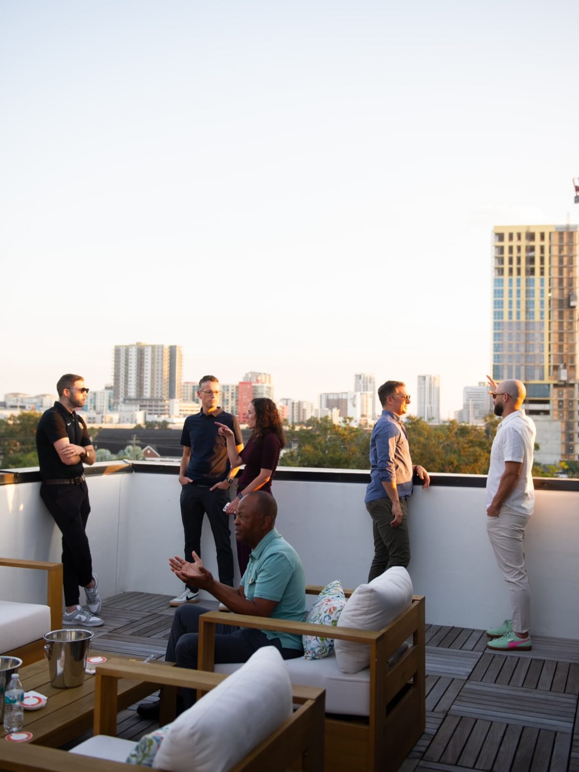 Where evenings feel like this.✨Rooftop happy hours + fresh availability at Canvas City Homes GWX…your next home is ready.