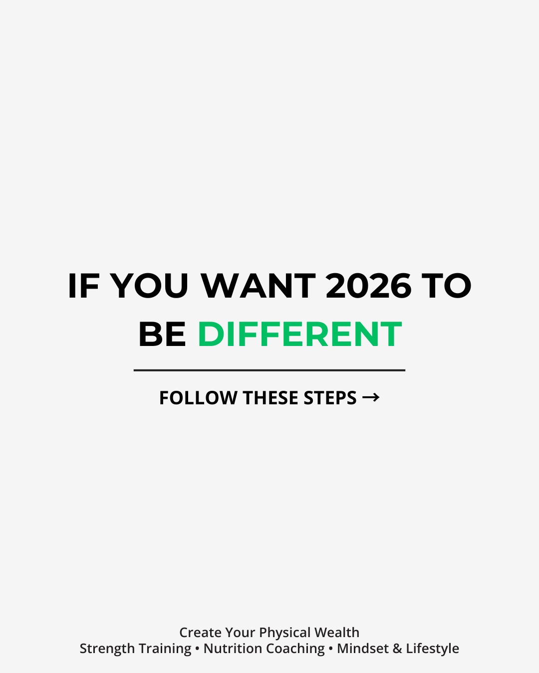 You don’t need a new personality to get in shape.
You just need a different strategy.
Most people try to overhaul their life on January 1…
and by February they feel like they failed (again).
This year → choose the dimmer switch.
Start small. Start now. And stack habits that actually last.
Comment HABITS and I’ll send you the full article so you can start building your 2026 goals today.
----
#2026Goals #FitnessHabits #HealthyLifestyleTips #NewYearsResolution #FitnessForBusyPeople #AllOrNothingTrap #StartSmall #HabitBuilding #MindsetShift #OnlineCoach #StrengthTrainingTips #NutritionCoach #PhysicalWealth