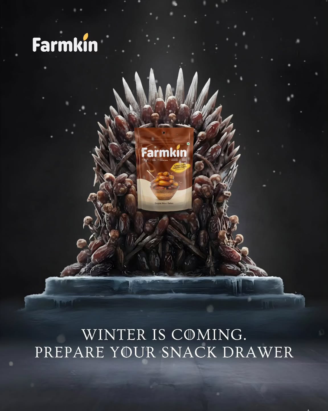 Winter is coming… and so is the season of warmth, clean energy, and natural sweetness.
Fuel your body with Farmkin Dates,
soft, rich, and packed with real power.
#Farmkin #WinterIsComing #Dates #WinterSnacking #NaturalSweetness #PremiumDates #HealthyIndulgence #WarmthInEveryBite #MedjoolDates #AjwaDates #HealthySnackingIndia #CleanEnergyFood