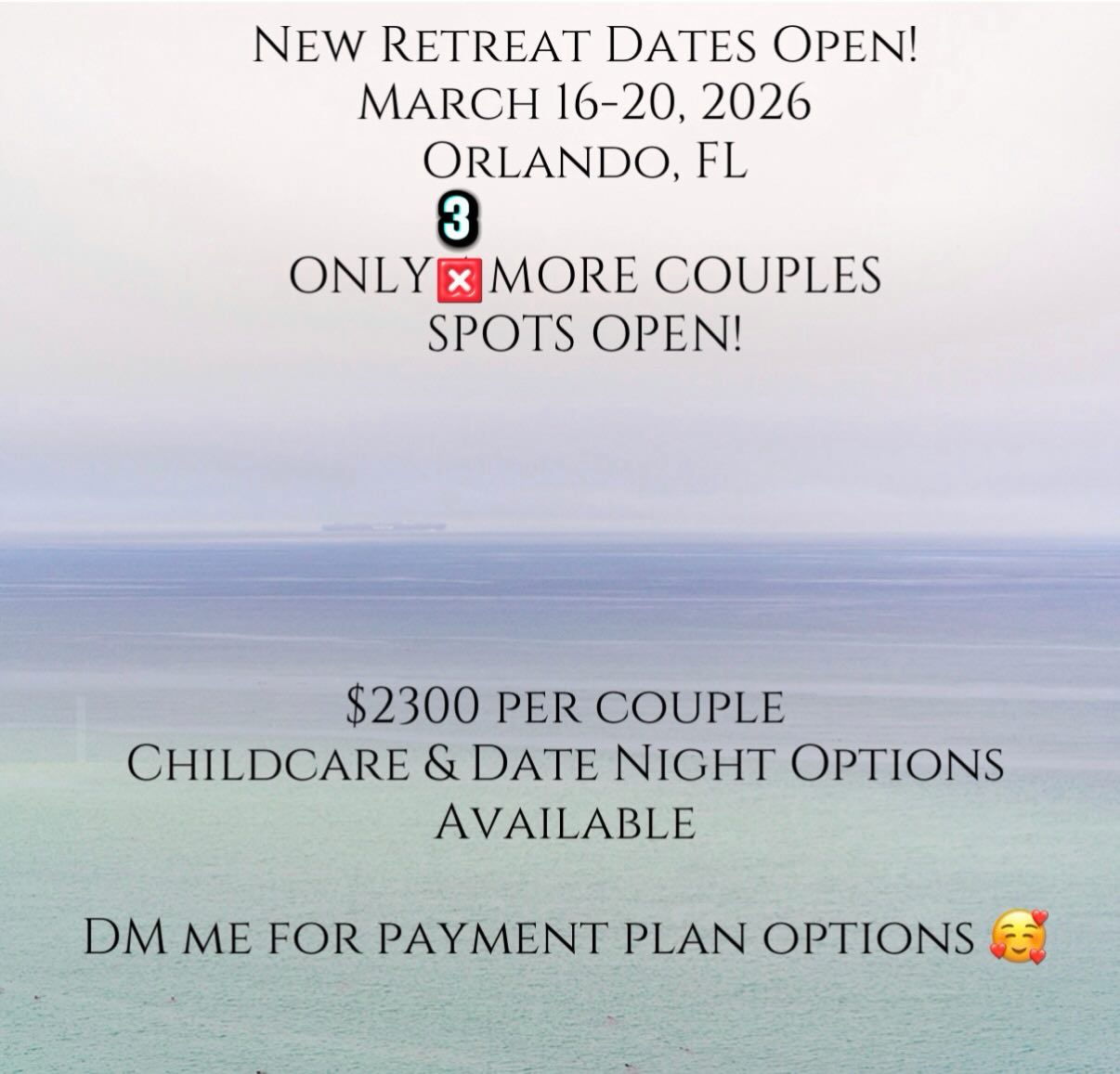 Christmas is right around the corner, and what a gift to you and your partner to be able to take a trip to relax, renew, and reconnect 🥰 3 more spots available for this trip in March. Deposit between $100-$500, then we’ll set up payments from there. Give the gift of rekindling your connection 💕