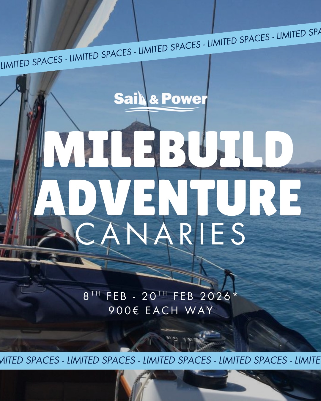 2026 ADVENTURE SAIL TO THE CANARIES 🌊⛵️
This classic passage is a favourite with experienced sailors, combining real offshore challenge with incredible moments along the way. Sailing from Estepona to the Canaries with us is the perfect opportunity to tick off a personal goal or gain the qualifying miles you need to move forward in your sailing journey.
Ideal for confident sailors who are comfortable at the helm, this milebuild is all about adventure and teamwork. You will sail with a crew of six and be supported by an experienced RYA instructor who will guide night watches, safety procedures and efficient mile building throughout the passage.
Life offshore is about more than just miles. Along the way you can expect unforgettable wildlife encounters, time to try celestial navigation and some of the clearest night skies you will ever see.
During this 685 mile passage you will build valuable offshore experience, log qualifying 60 nautical mile passages, gain documented tidal miles, take part in a structured watch system and receive hands on coaching.
We meet at 5pm the evening before departure for a safety briefing on board, followed by dinner ashore where you can get to know your fellow crew. The next morning we complete final checks and then head out to sea as the adventure begins 🌊✨
*dates are weather dependent and therefore subject to slight change
Contact us today and start your adventure now!
📞+34621089785
📨info@sailandpower.es
🌐www.sailandpoweracademy.es
#adventuresail #sailingtrip #canaries #sailingspain #estepona