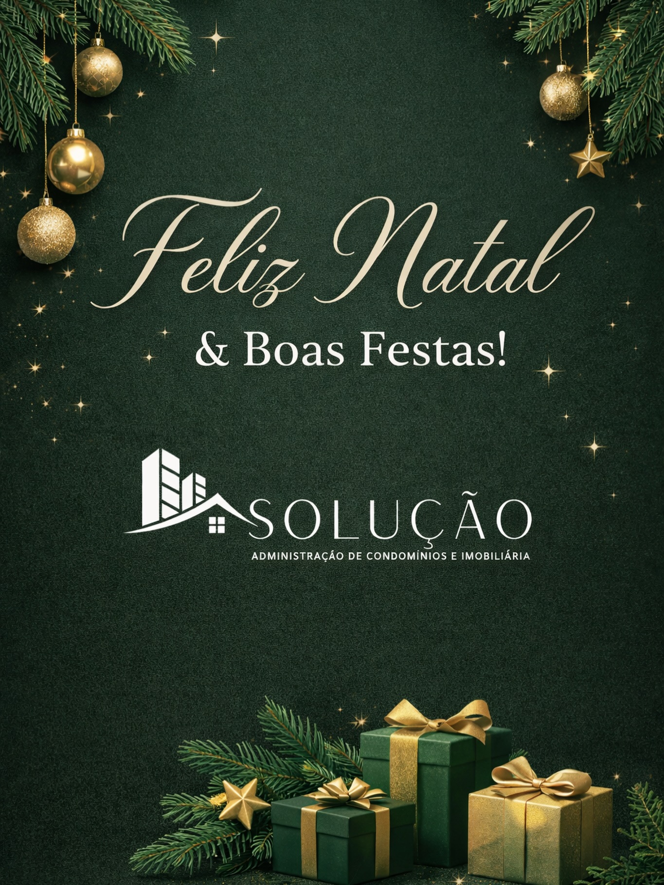 Neste Natal, desejamos que a paz, a harmonia e a esperança estejam presentes em cada lar.
A Solução Administração de Condomínios agradece a confiança ao longo deste ano e deseja a todos um Feliz Natal e Boas Festas.