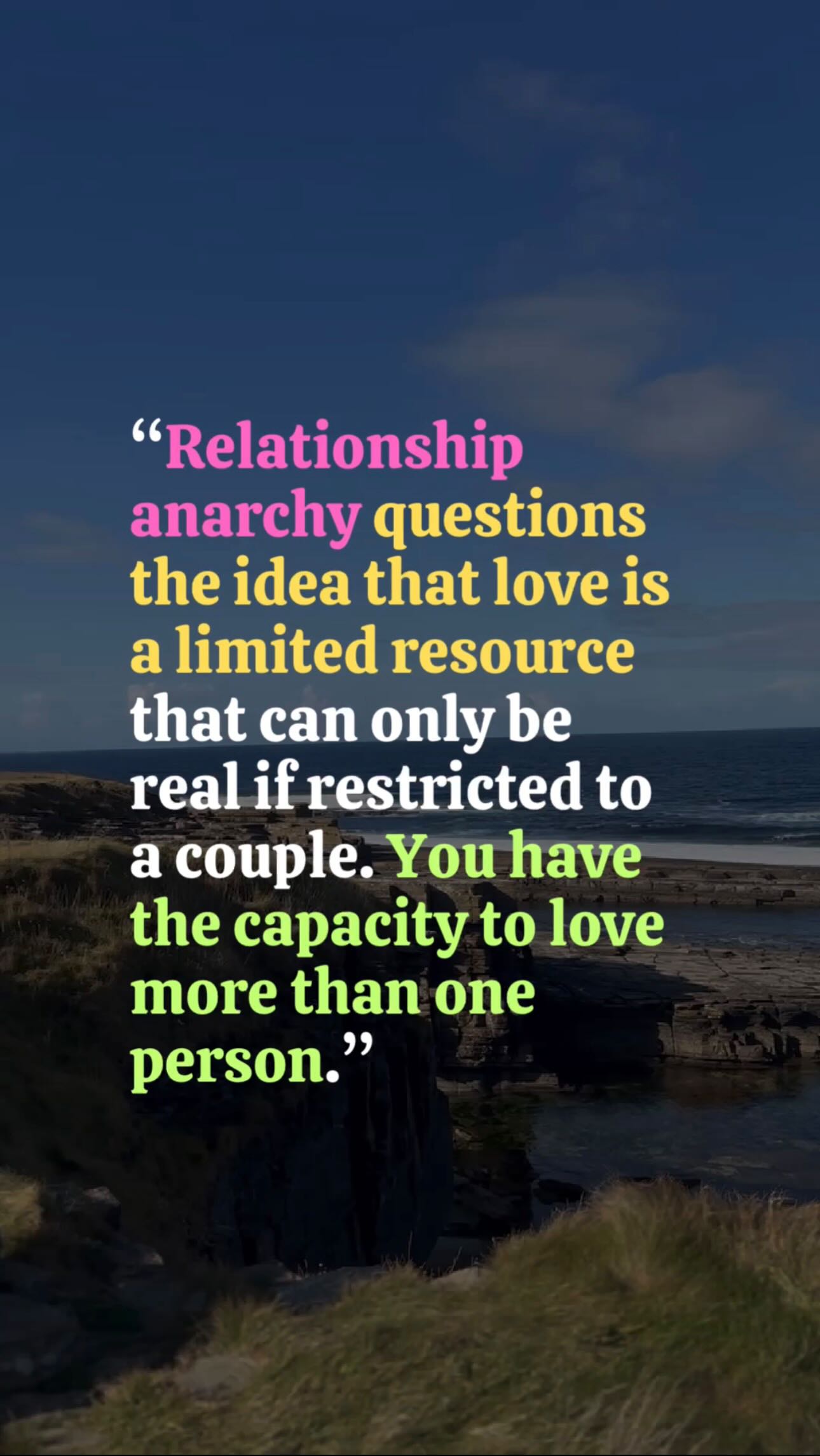 It doesn’t matter what your relational identity is, be it monogamous, open or poly. Relationship anarchy is a way of being centred on valuing each relationship and person for their own individual, unique qualities 💜
#therapy #therapistthoughts #nonmonogamy #multigamy #polyamory #relationshipanarchy #psychotherapy #irish #ireland #relationships #scotland #scottish #glasgow #england #uk #wales #northernireland #cnm #enm #mentalhealth #queer #queerrelationships #queertherapist #openrelationships #swinging #poly