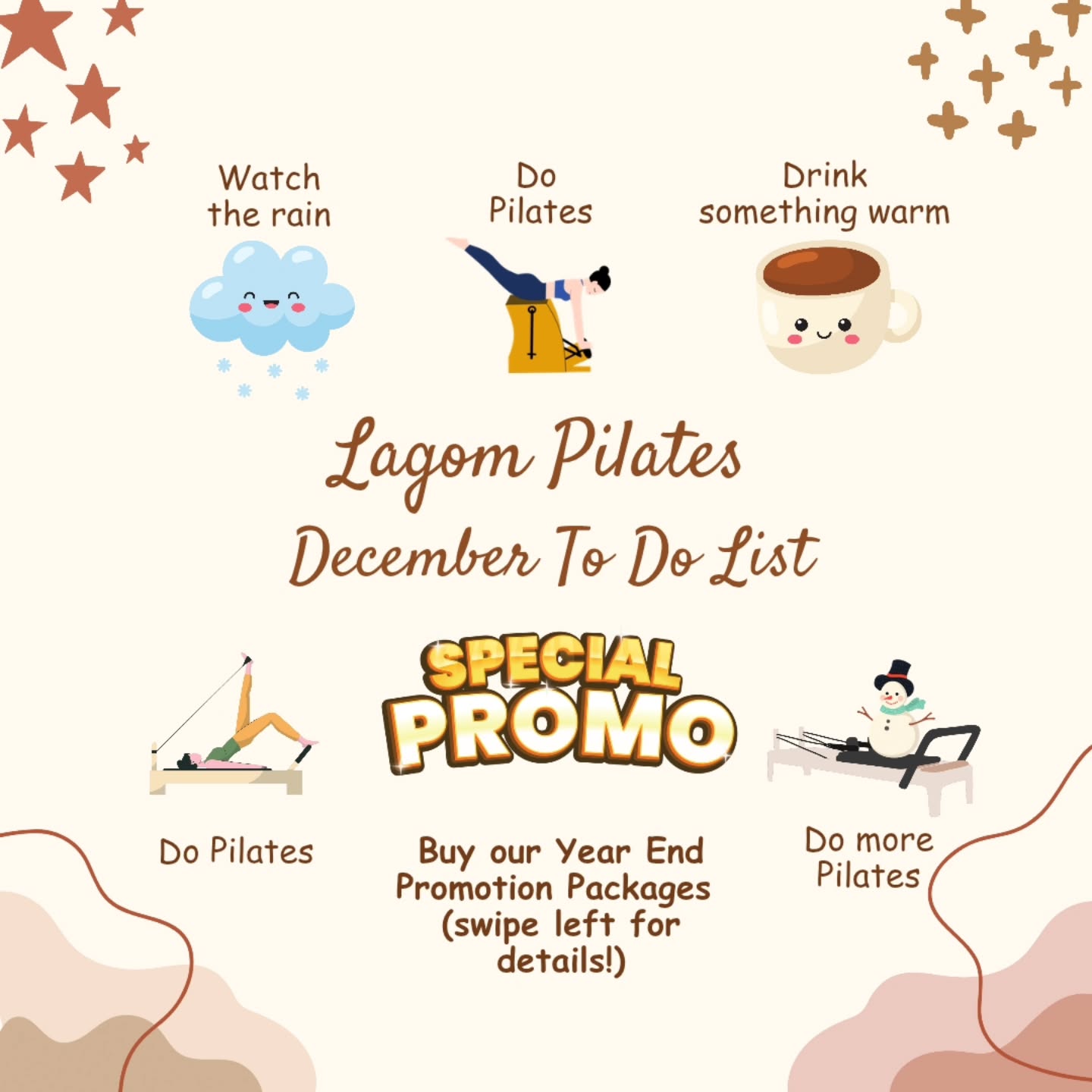 Santa says... it's time to strengthen that core! The year end promotion is here, and your 2026 fitness starts this Christmas. Grab your Pilates package within the month of December!
Visit our website: www.lagom.com.sg, Purchase Packages, and key in the respective coupon code at check out to enjoy the promotional prices.
#pilatesholiday #fitnessgoals #pilateslife