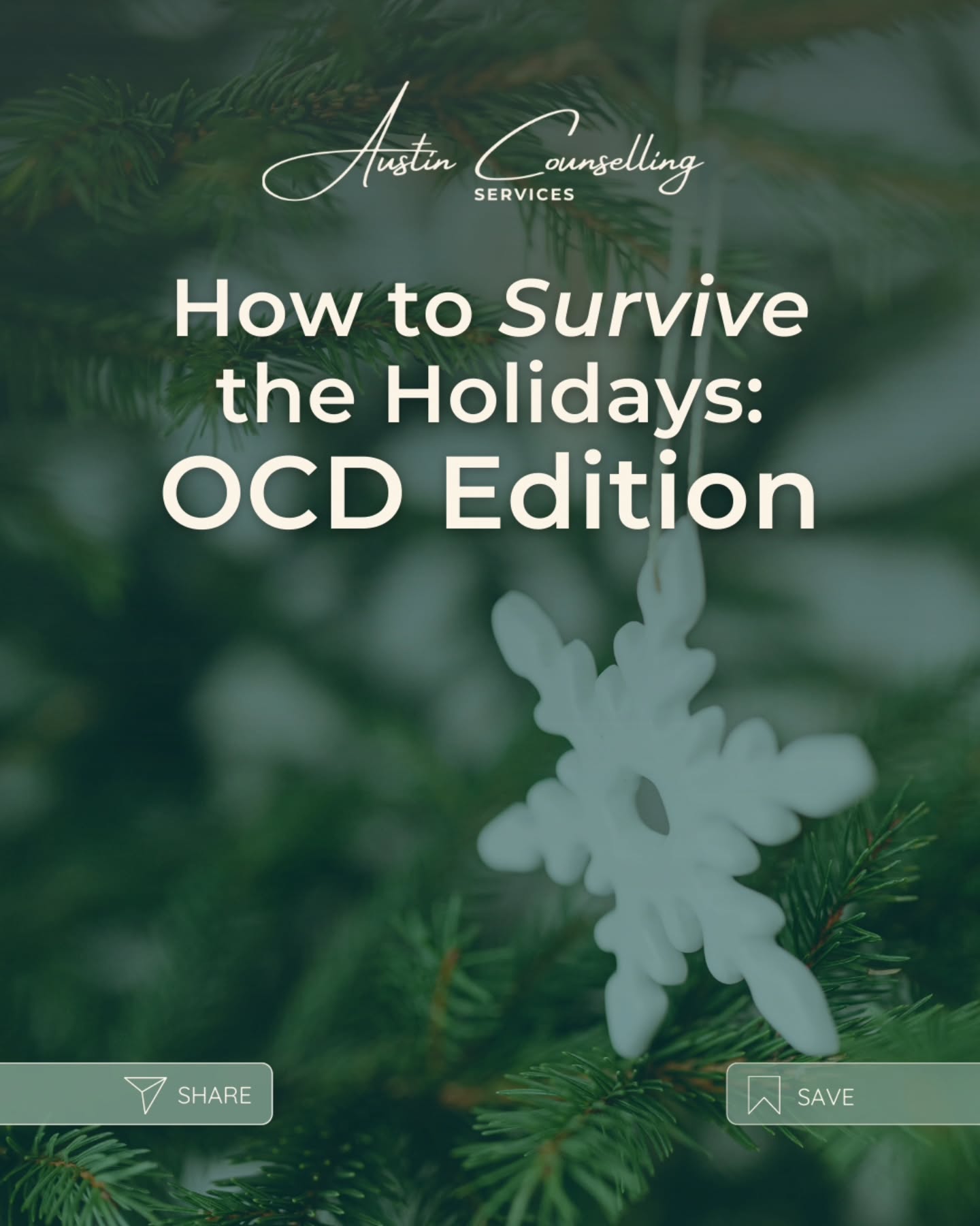 For many, this time of year brings extra stress, intrusive thoughts, and pressure to keep up with expectations. When you have OCD, the holidays can feel like everyone else is enjoying something you’re just trying to survive.
But here’s the truth: you deserve to enjoy (or at least tolerate!) the holidays, too. Swipe through for practical ways to prepare, cope, and care for yourself so the holidays feel a little more manageable and meaningful.