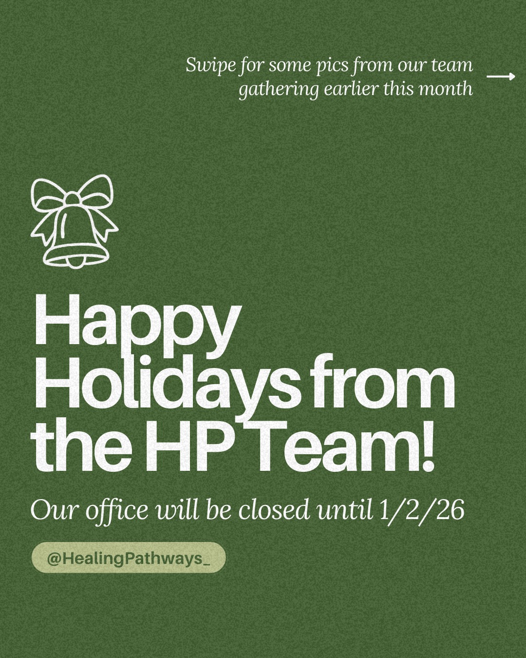 Happy Holidays 🎄🎁⭐️Our office phone line will not be monitored until 1/2/26 while our team takes some time to rest and recharge.
⭐️ Already have a session scheduled?
Your session will still take place as planned, however administrative and billing support will resume on 1/2/26.
We’re so grateful for our clients, community, and team...and we loved celebrating together with some of the team recently with a pasta-making class at @healthy_italia_official (swipe to see some pics 🍝🤍).
Wishing you warmth, rest, and moments of connection this season.