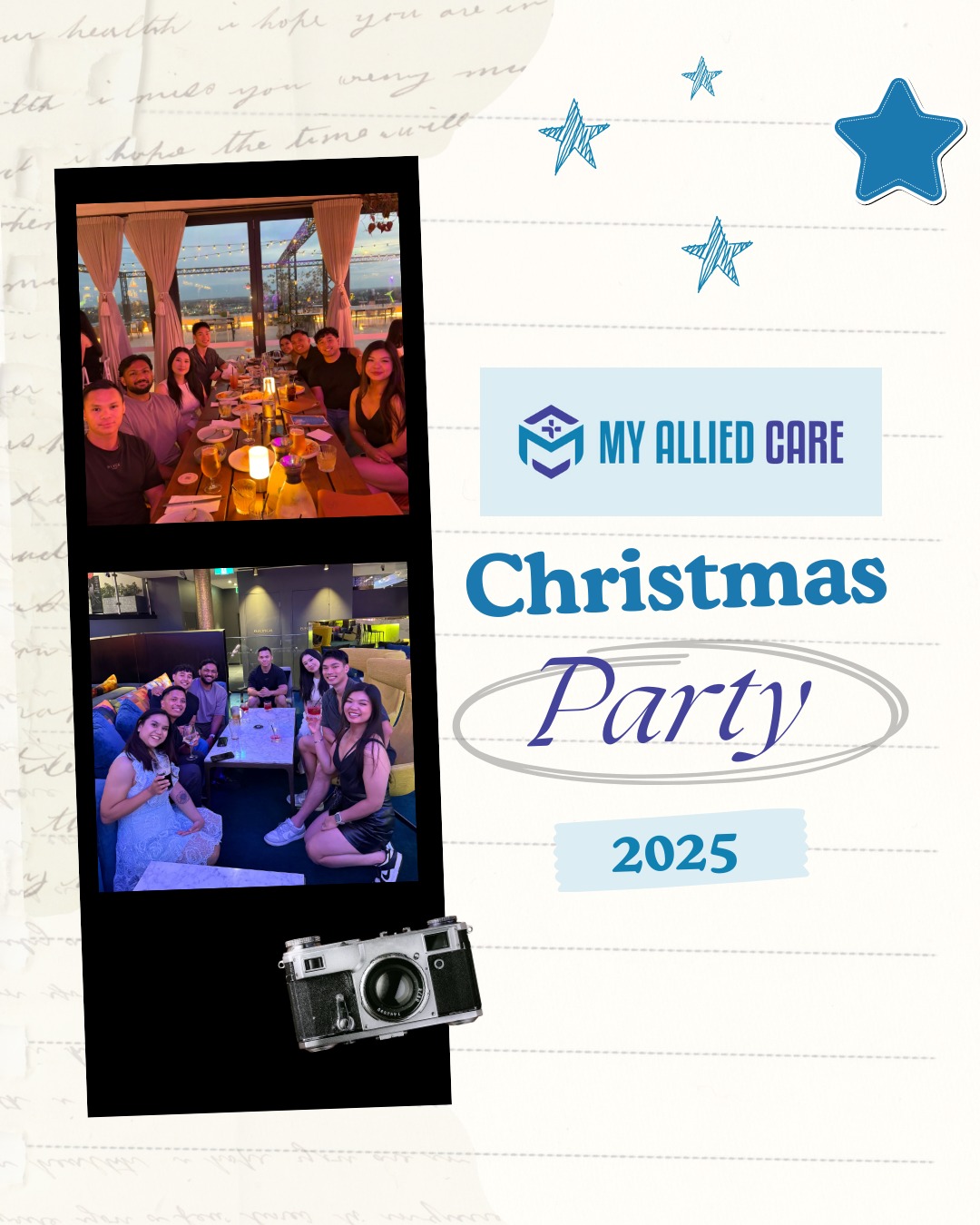 โจ My Allied Care Christmas Party 2025 โจ
A night of good food, laughter, and celebrating the amazing team behind everything we do. Grateful for the hard work, heart, and dedication shown all year.
Hereโs to another year of growth, impact, and helping our community thrive. โค๏ธ๐
โ
๐ป ๐๐๐๐ ๐ ๐๐๐๐๐๐๐/๐๐๐
๐๐๐๐๐ โก๏ธ www.myalliedcare.com.au
๐ (02) 9199 5548
โ