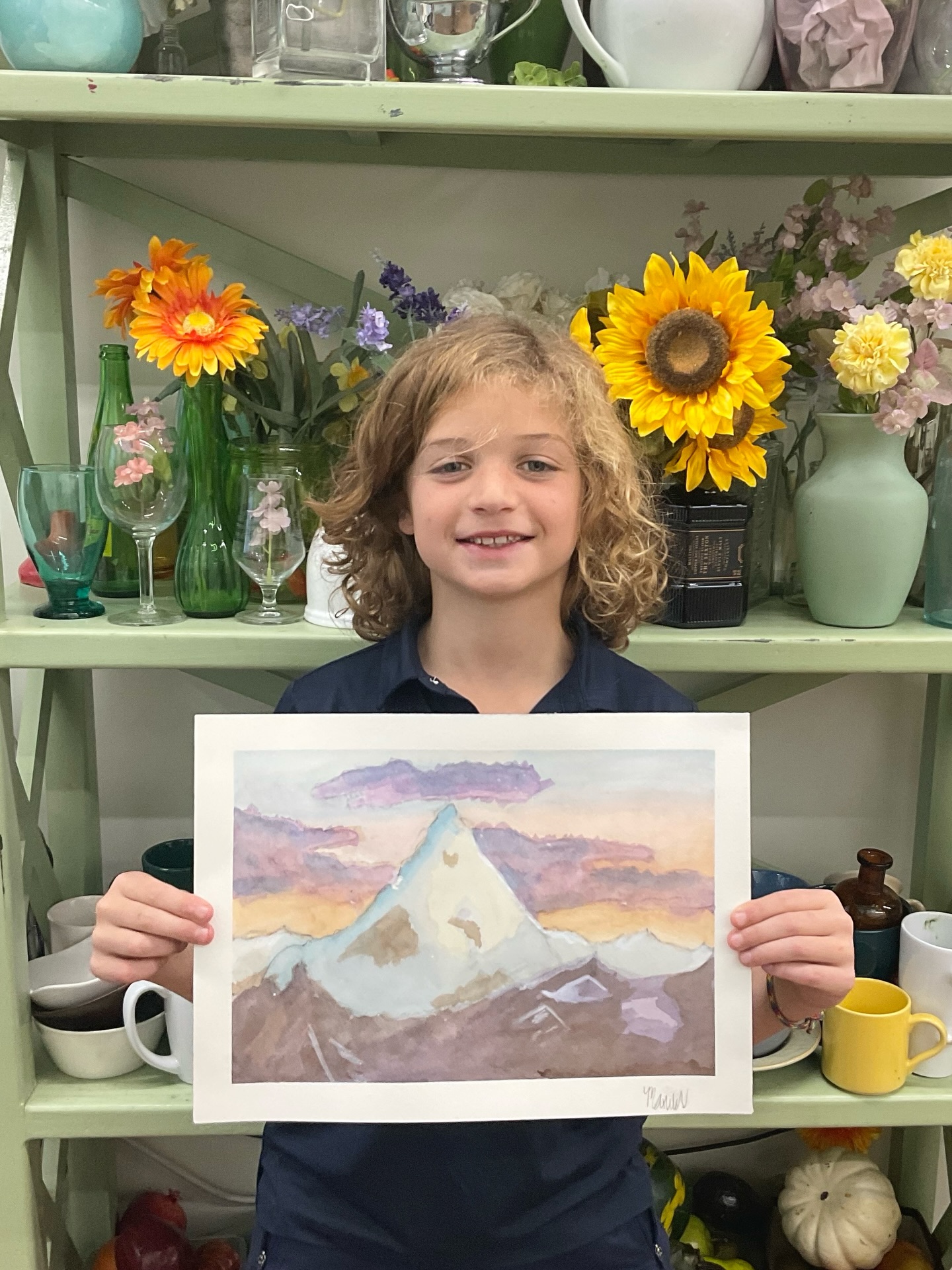 Check out this beautiful watercolor landscape by Max, age 10!
#hsfa #holtschooloffineart