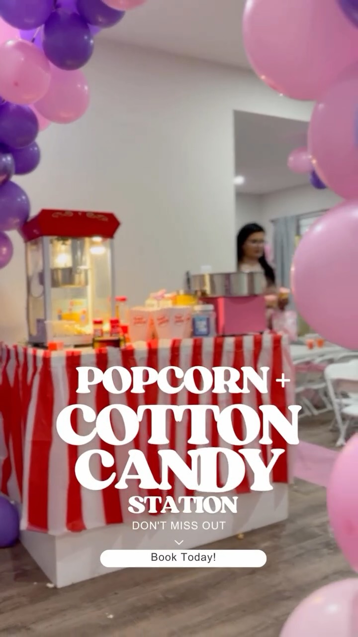 Just poppin’🍿in to say our treat stations have been a THING lately & we’re so loving this for you & your guests!🎉 Tonight’s set up>>>> Popcorn🍿 + Cotton Candy 🍭 combo bundle for Naomi’s birthday party!✨
#partytreats #treatstation #partyfood #cottoncandy #popcorn