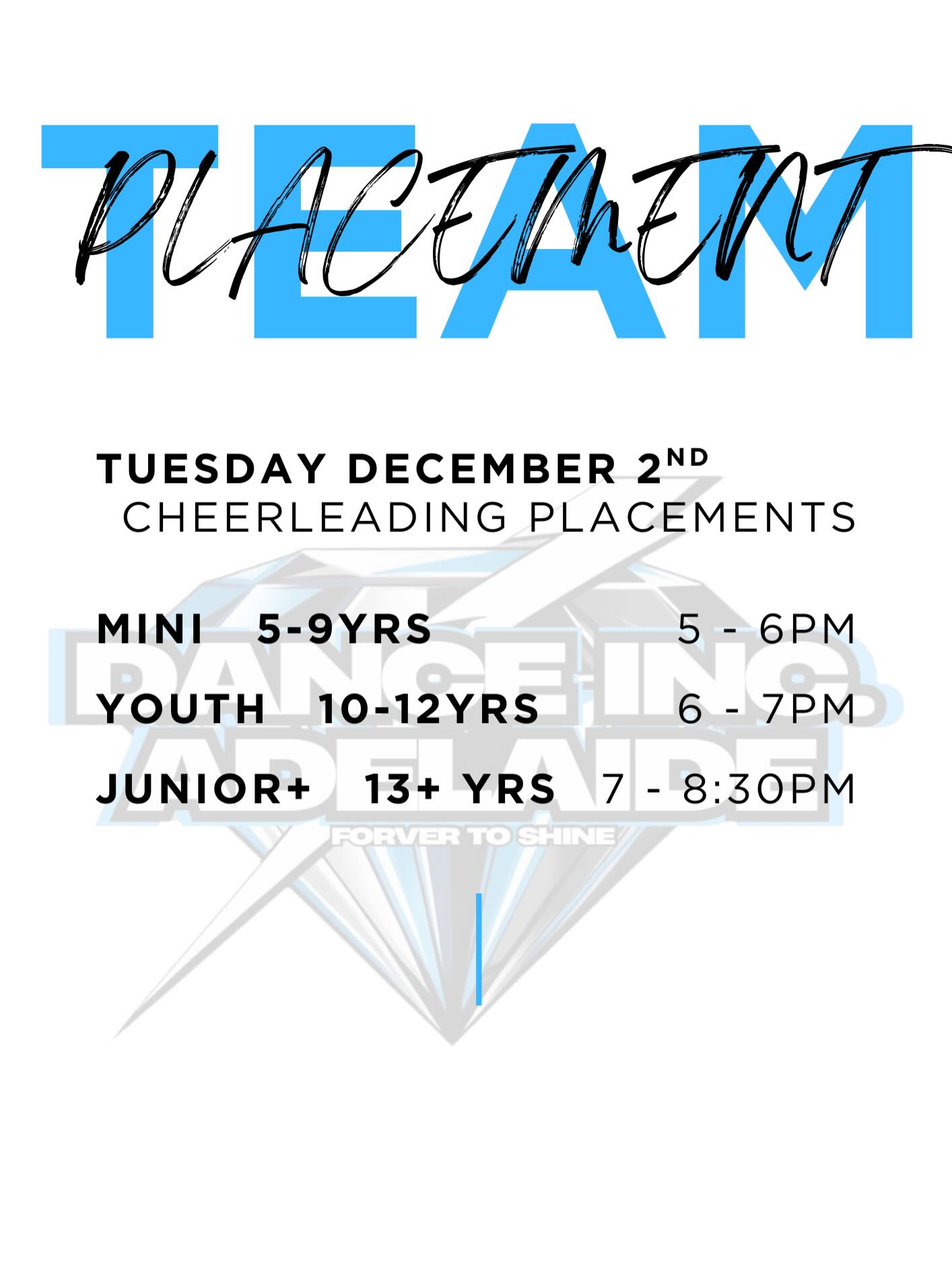 Whatβs on tonight? Our cheer team placements! And we hope to see you there π