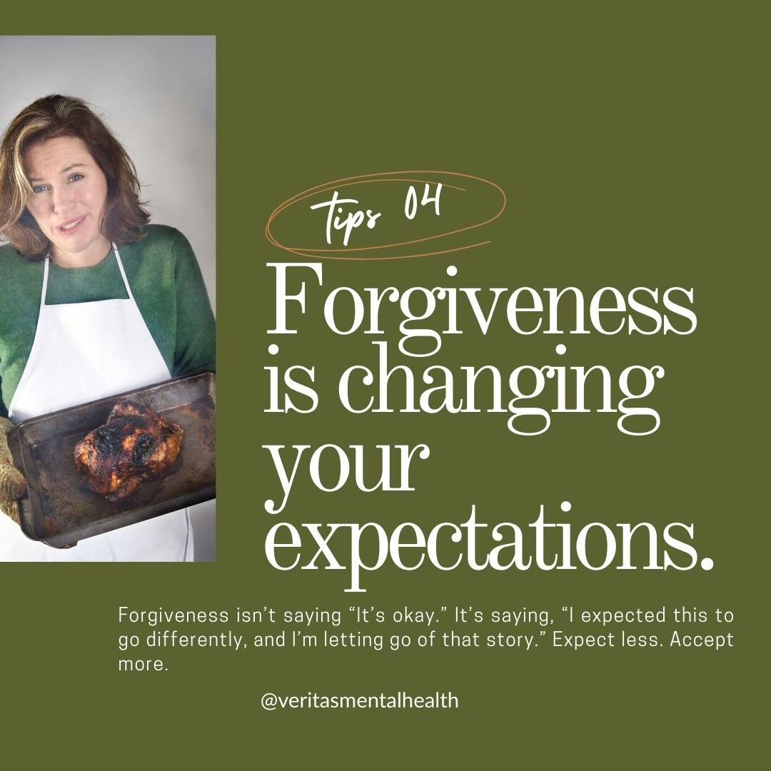 Forgiveness doesn’t mean saying “It’s fine.” It means letting go of how you wanted it to go—and releasing the pressure to get an apology or a fix.
You expected more.
You didn’t get it.
Now what?
You can grieve it. You can set boundaries. But forgiveness is when you stop waiting for the past to change.
Expect less. Accept more. Love anyway.
If you need help working through family pain, we’re here to help. Appointments can be made online or over the phone. Evening appointments available.
#veritasmentalhealth #healingthroughconnection #utahcountytherapists #normalizementalhealthcare #thanksgiving #christmas #family #utahcounty #orem #provo #americanfork #lindon #vineyard #lehi #alpine #sundance #ldstherapist